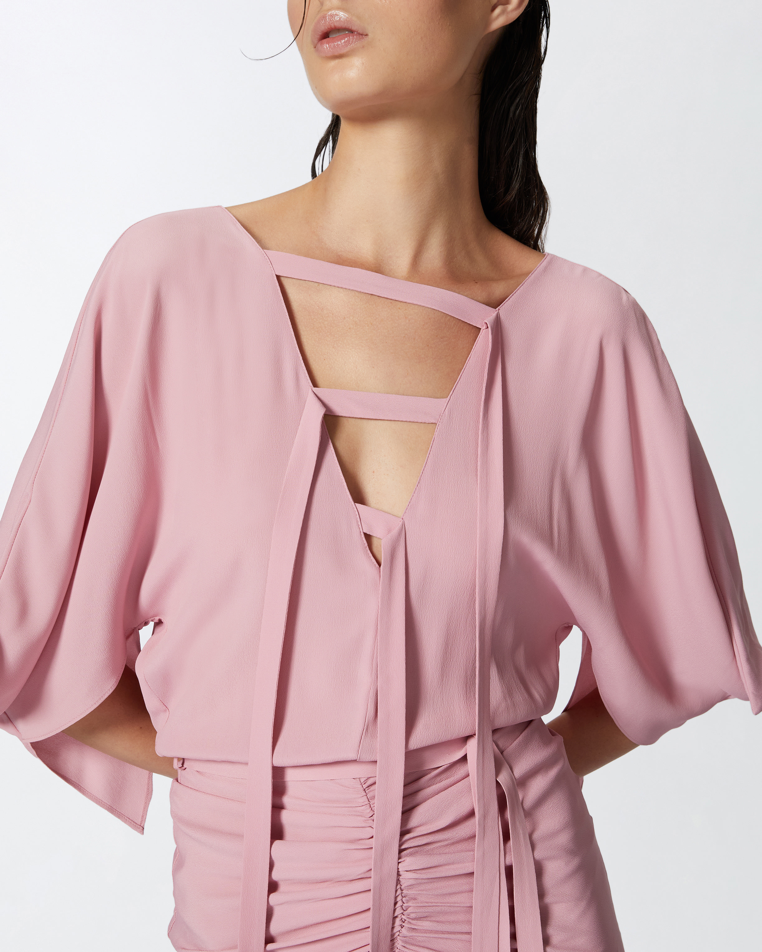 Long silk-blend crepe dress PINKO → Shop Online
