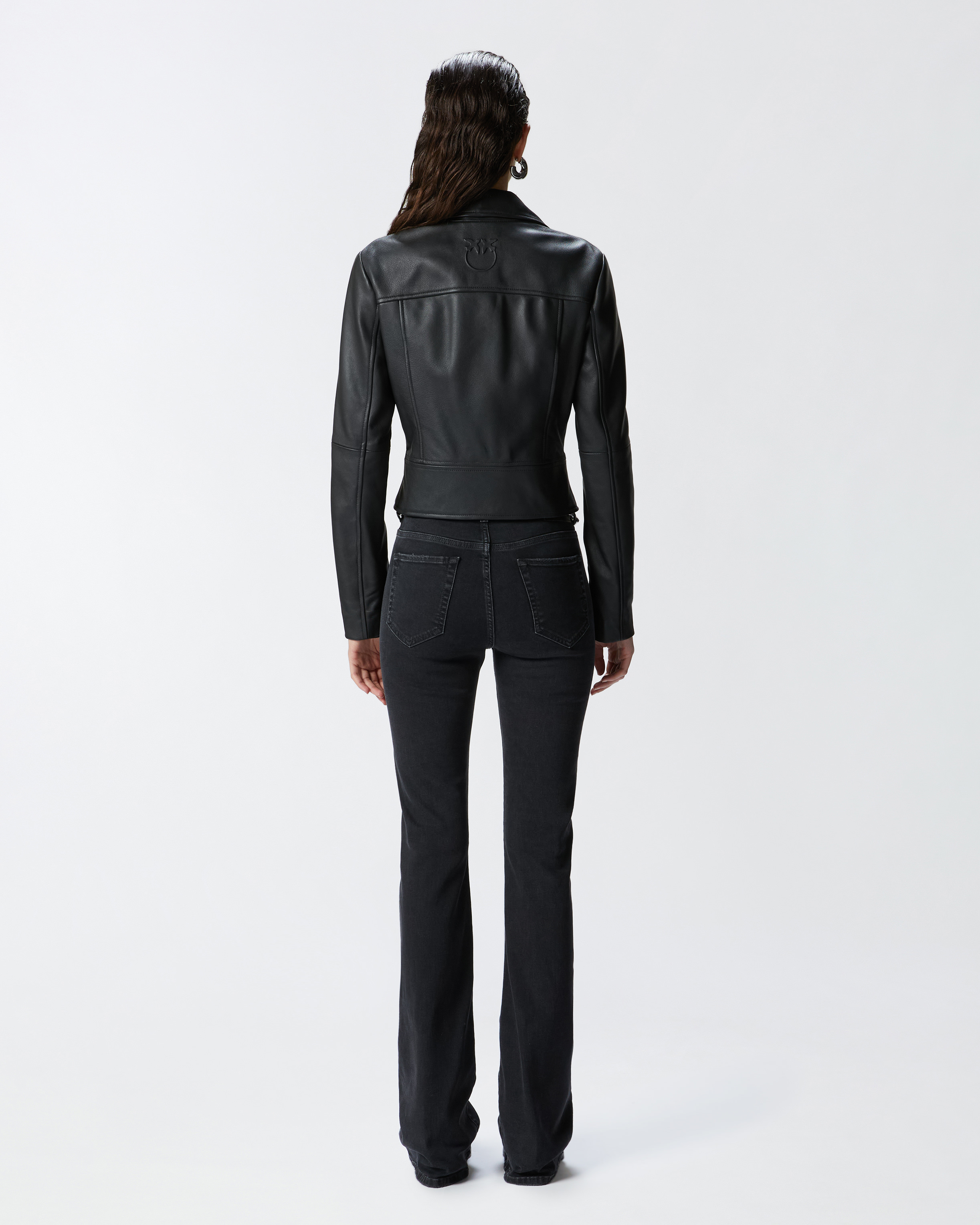 ジャケット PINKO Woman Jacket Black 103010A1KB Z99 Pinko women's leather and cotton drill jacket 103010a1kb