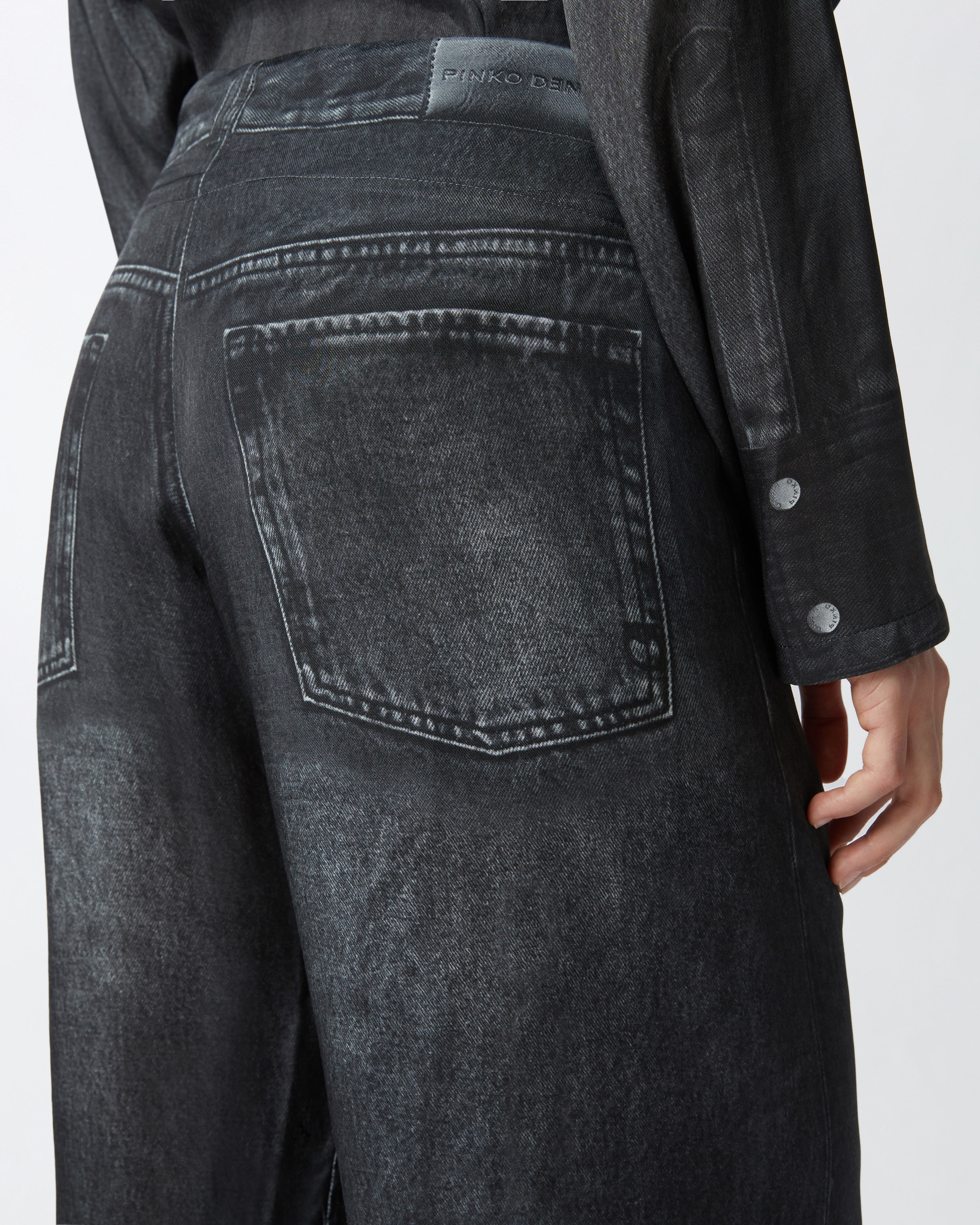 Pinko Sabrina Cotton-blend Jeans In Grey/black