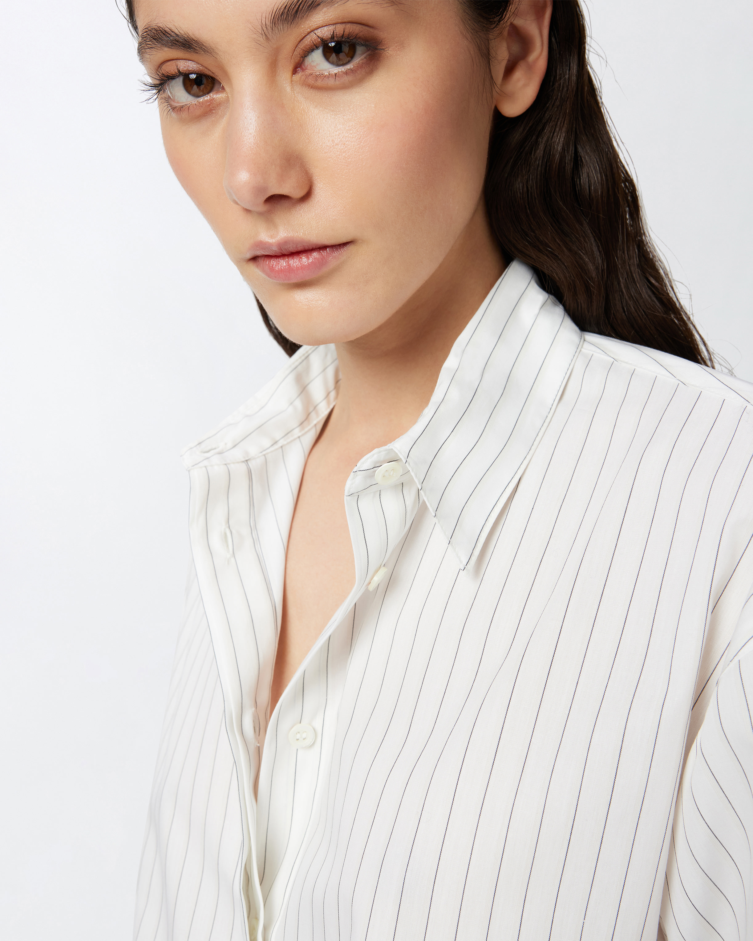 Oversized striped poplin shirt PINKO → Shop Online