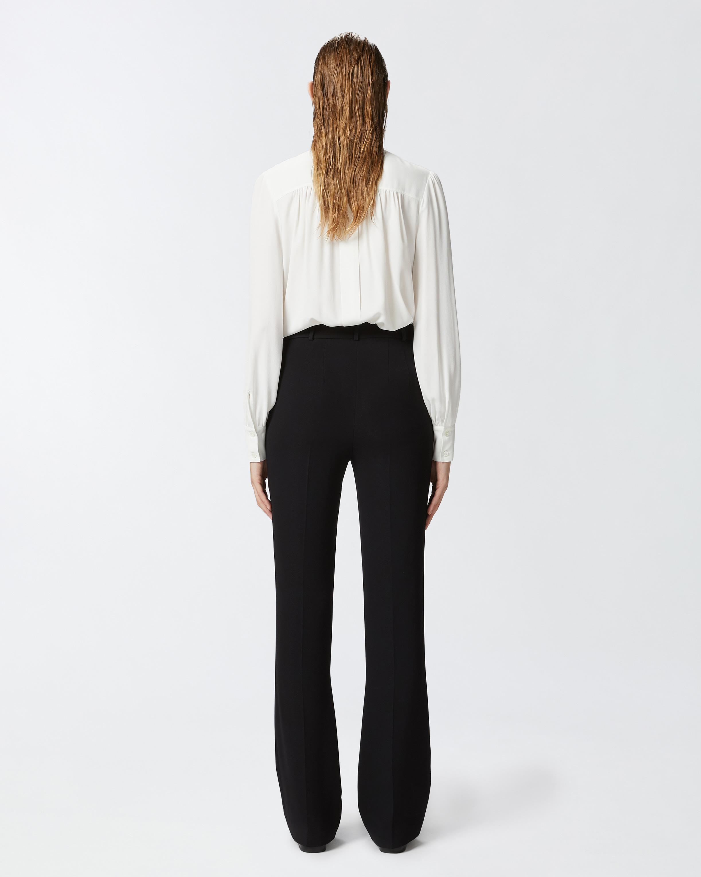 Pinko High-waisted Trousers In Noir Limousine