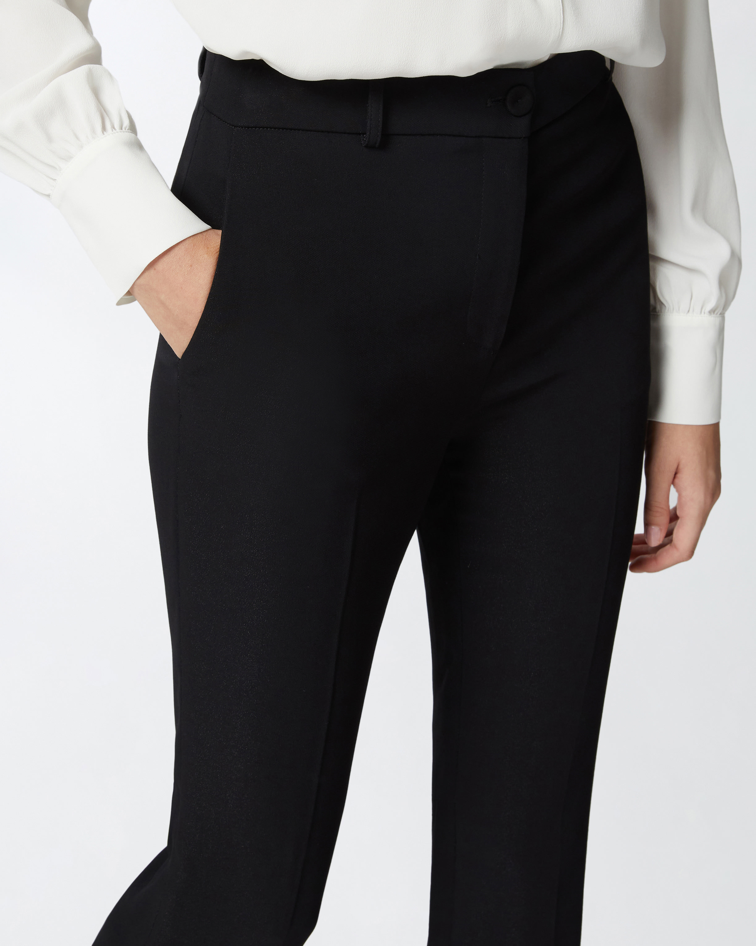 Pinko High-waisted Trousers In Noir Limousine