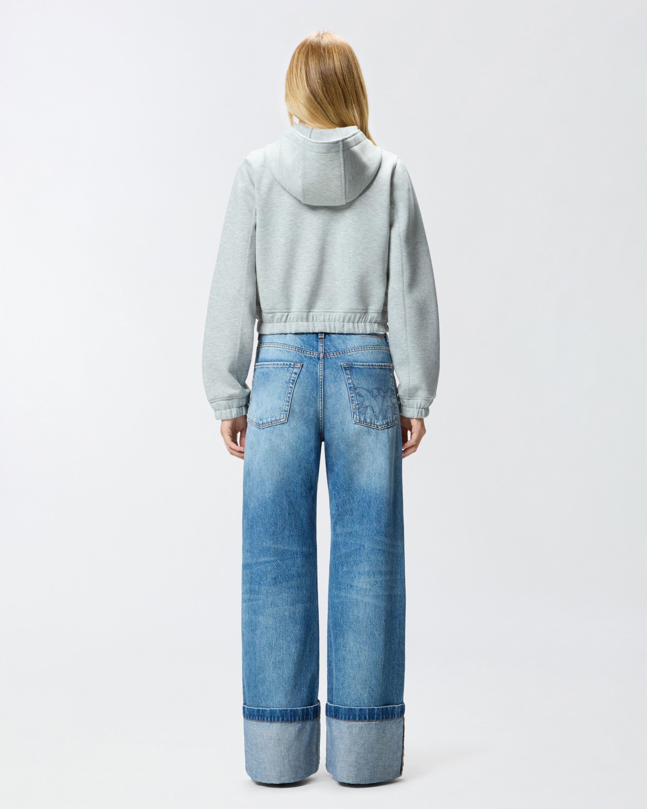 Sweat-shirt court à capuche style bomber 2