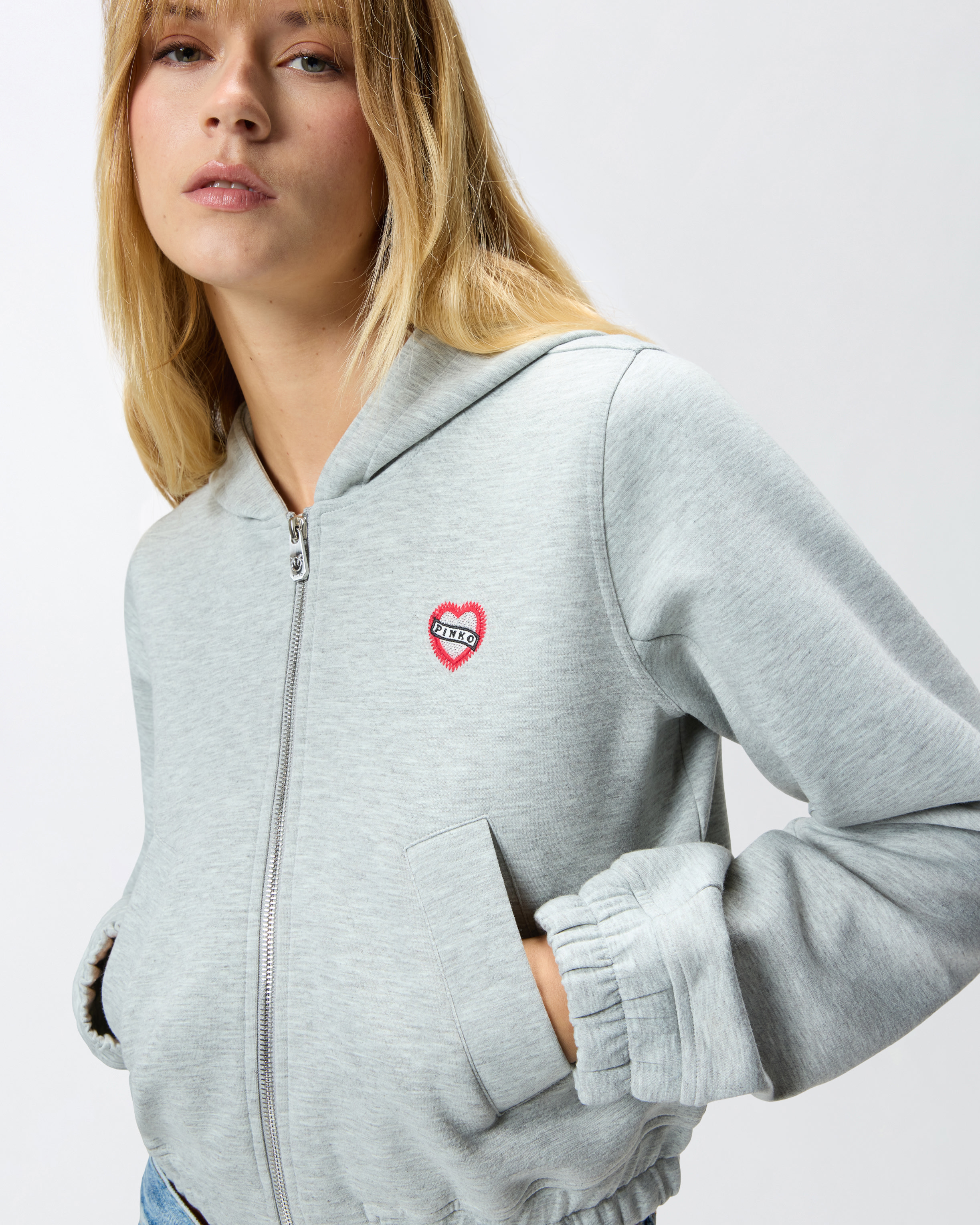 Sweat-shirt court à capuche style bomber 3