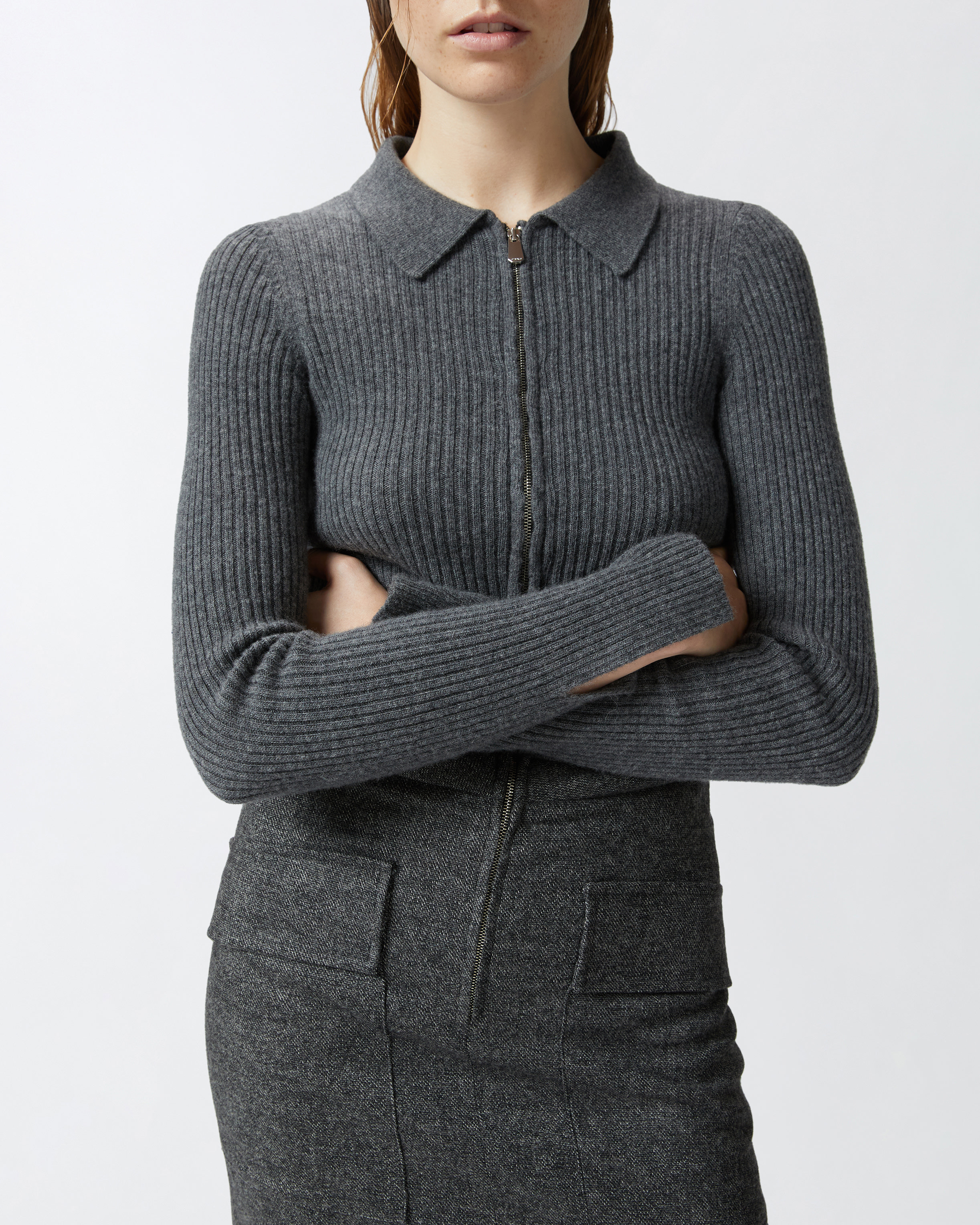 Pinko Sweater And Skirt Two-piece Effect Dress In Black/grey