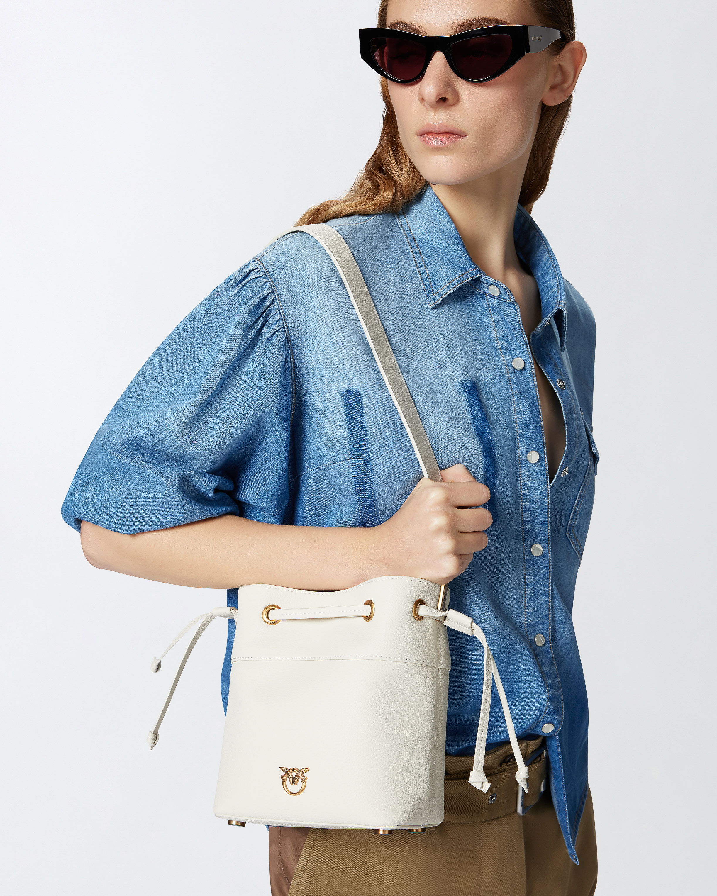 Small leather bucket bag with shoulder strap PINKO → Shop