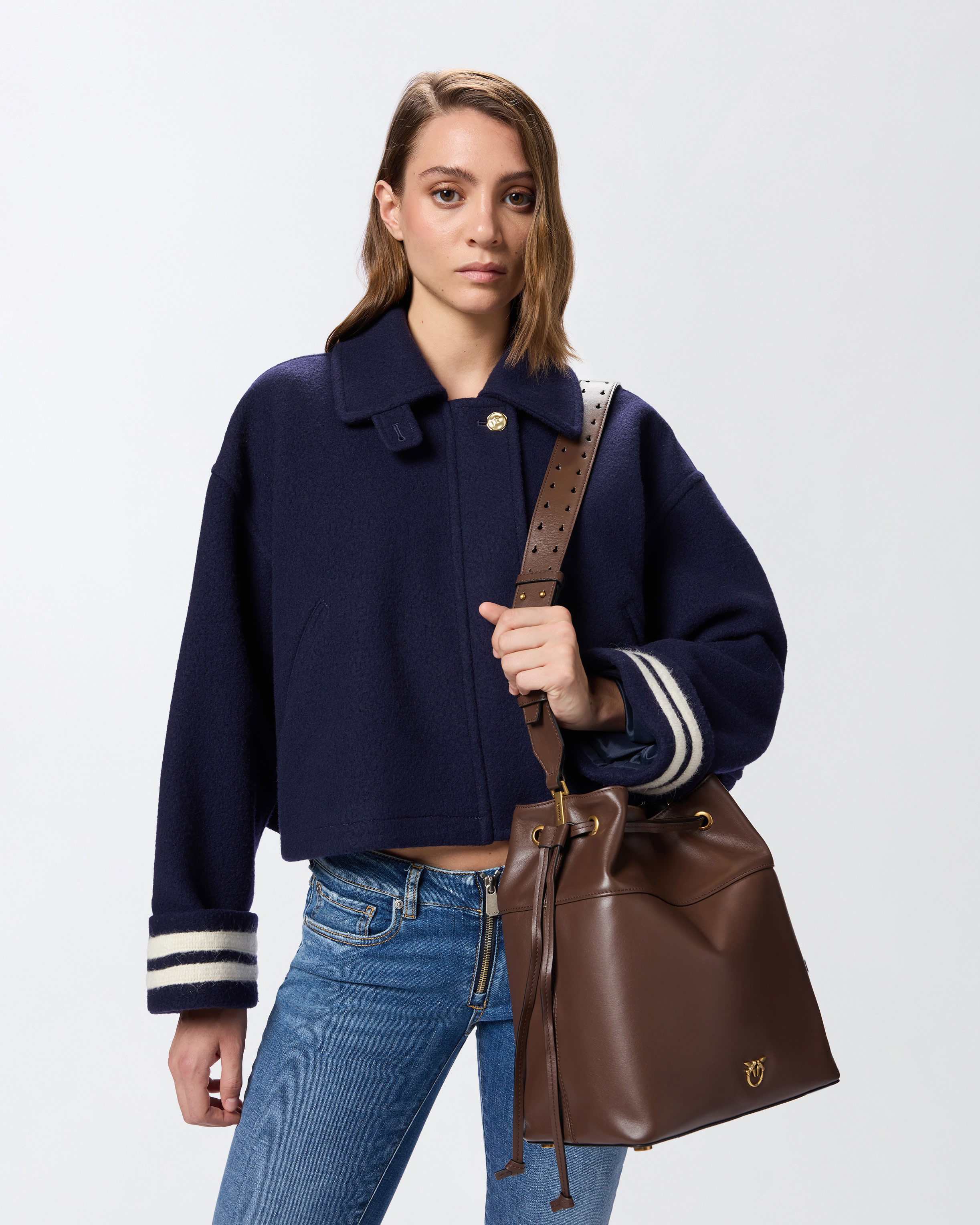 Кожаная сумка-торба на плечо с логотипом Love Birds 5