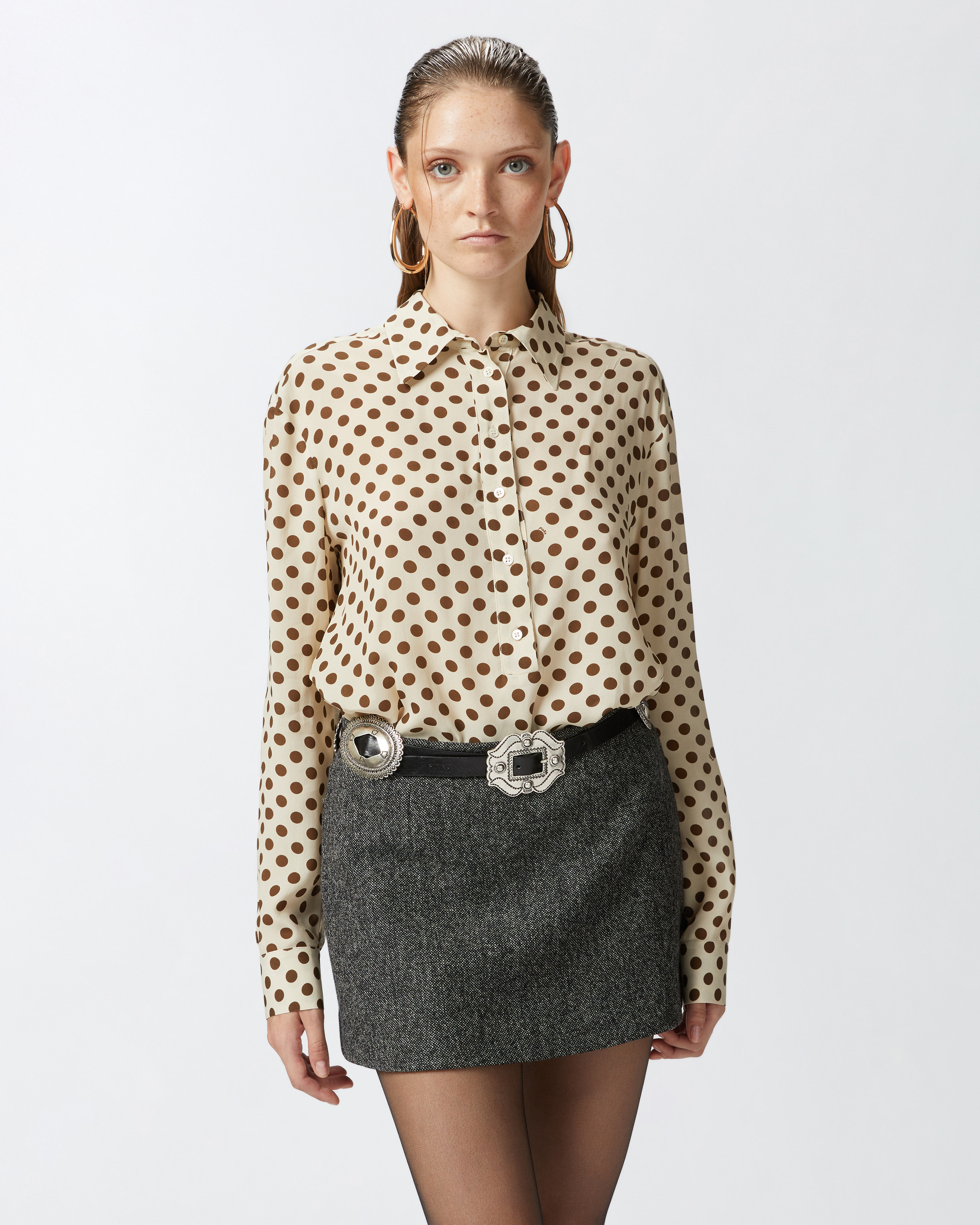Pinko Saba Blouse In Beige/marron