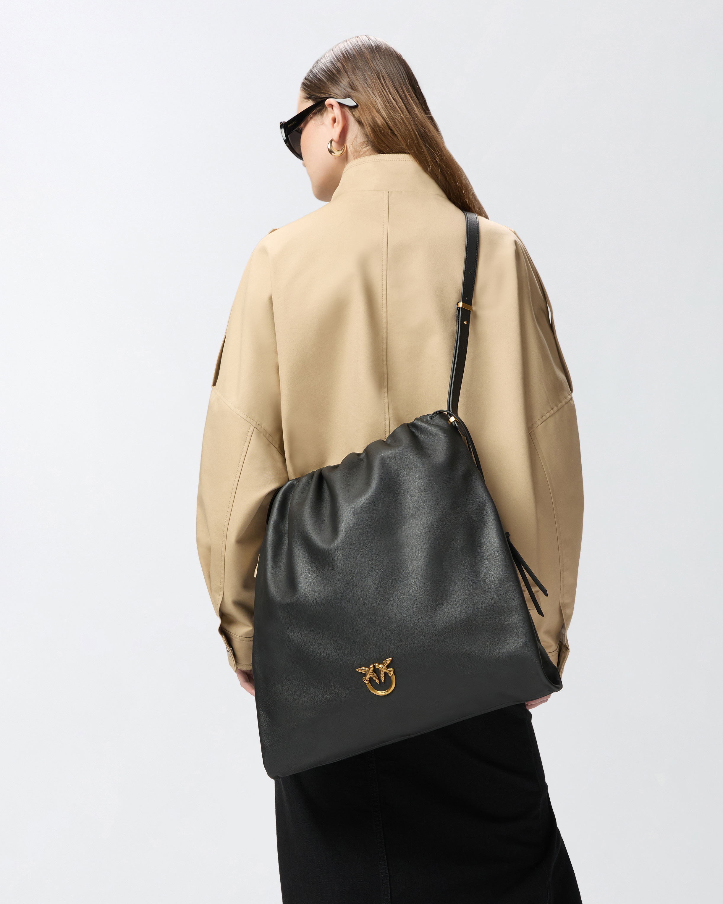 Pinko Large Soft Square Leather Bag