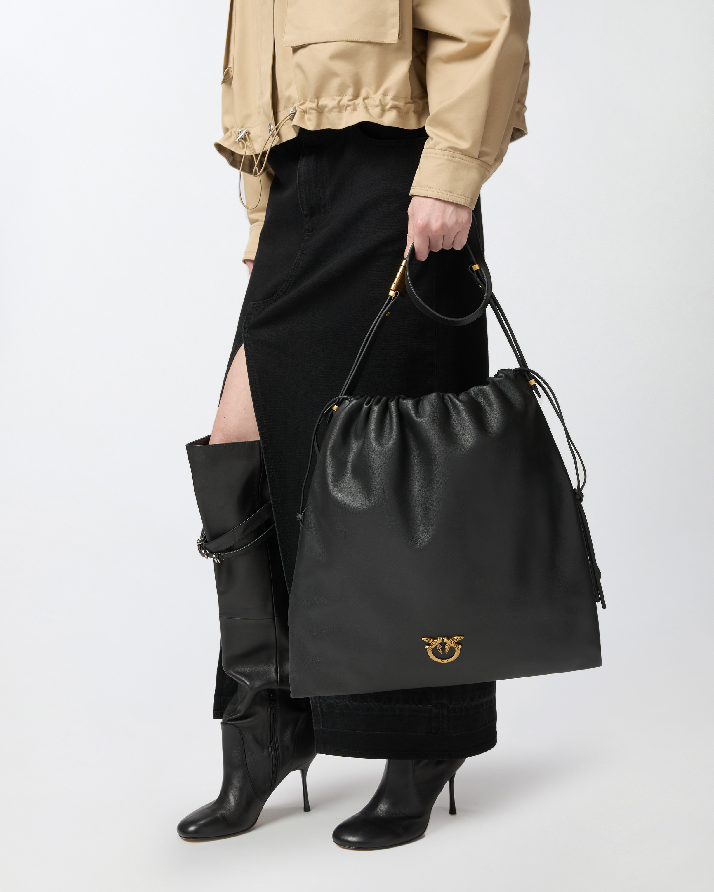 Pinko Large Soft Square Leather Bag