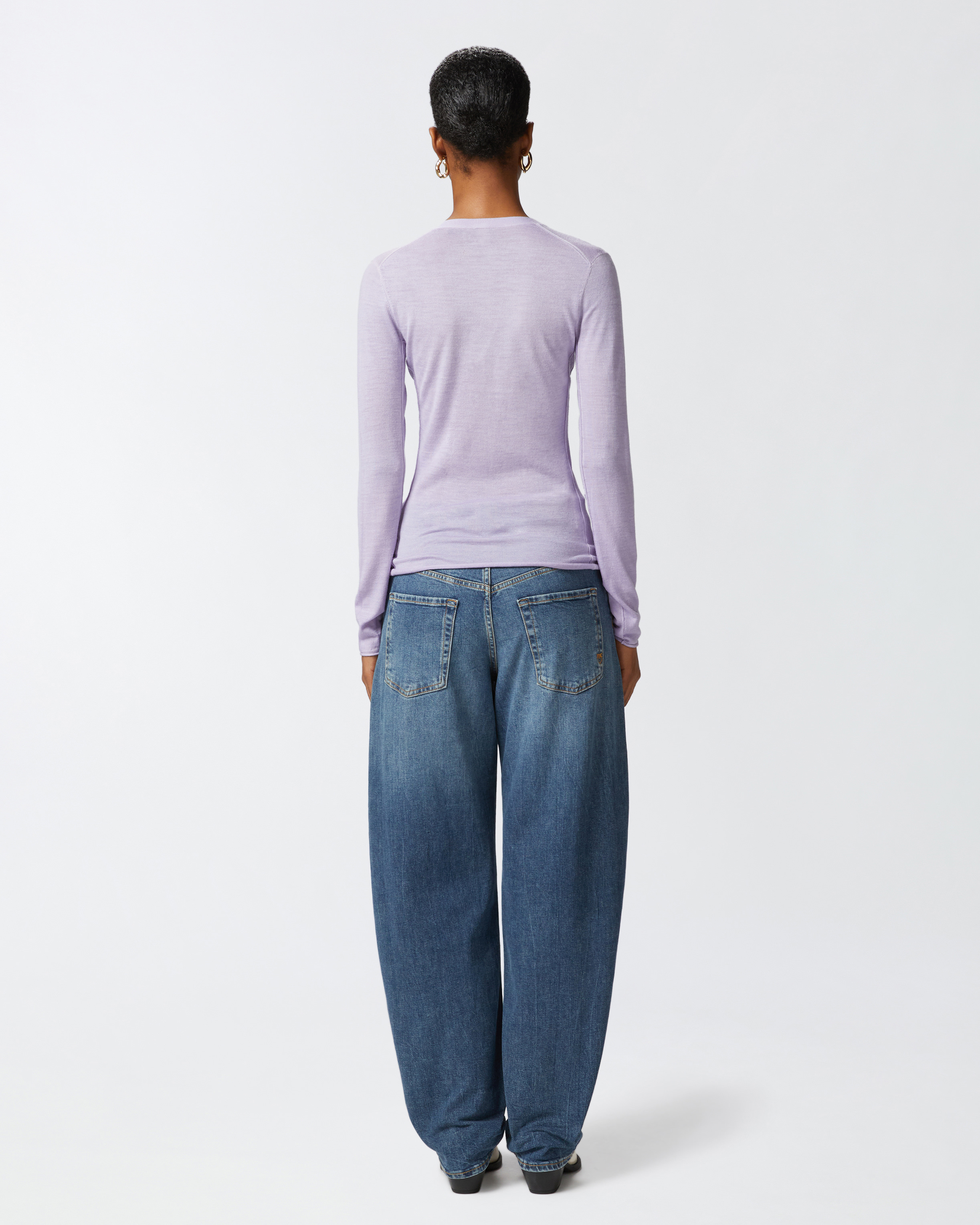 Pinko Lightweight Wool And Silk V-neck Sweater In Petalo D'orch.