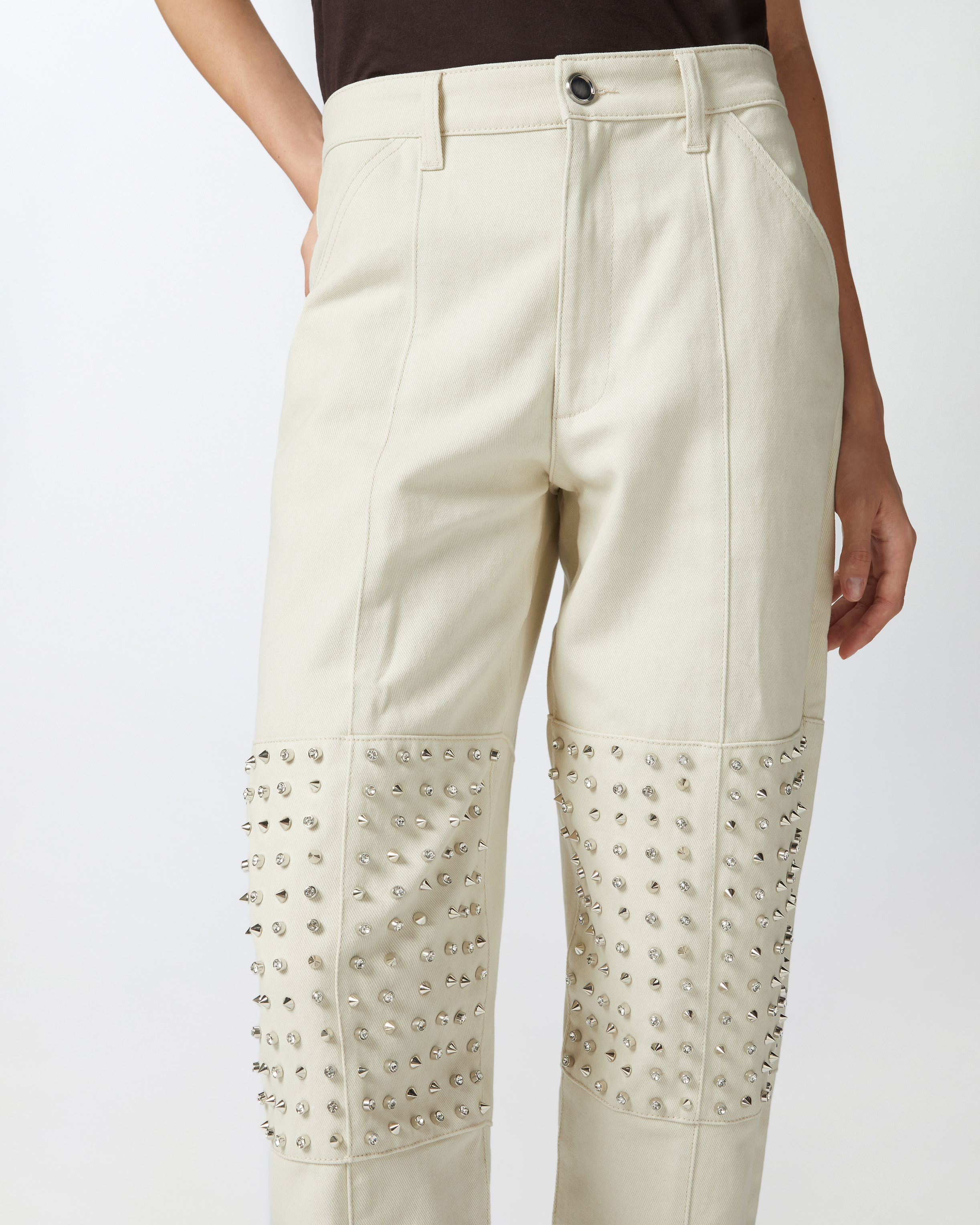 Pinko Esiodo Straight-leg Trousers In Beige Nebbia