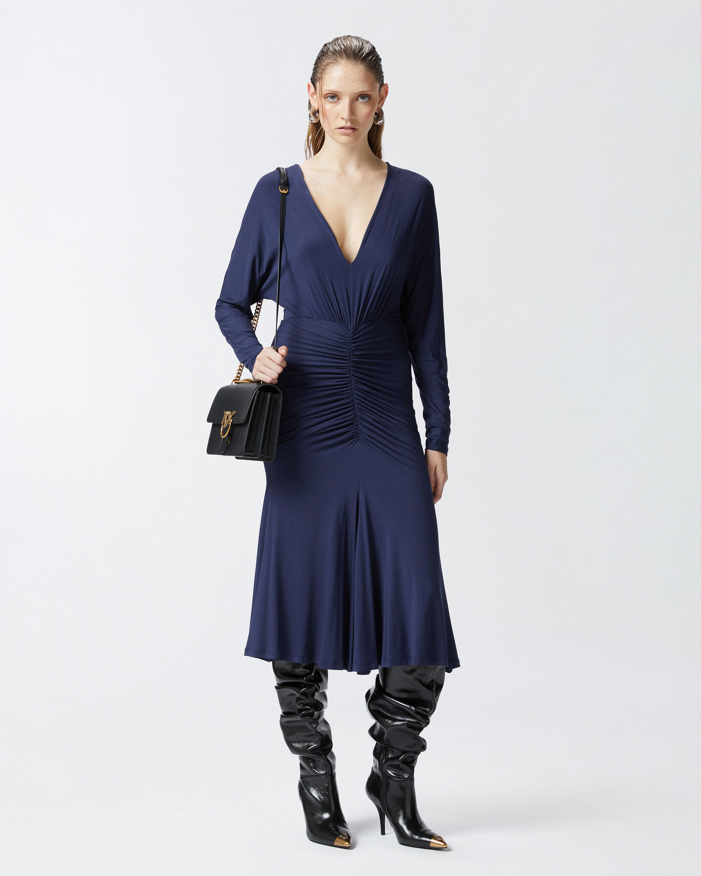 Pinko Armeni Midi Dress In Bleu Cérémonie
