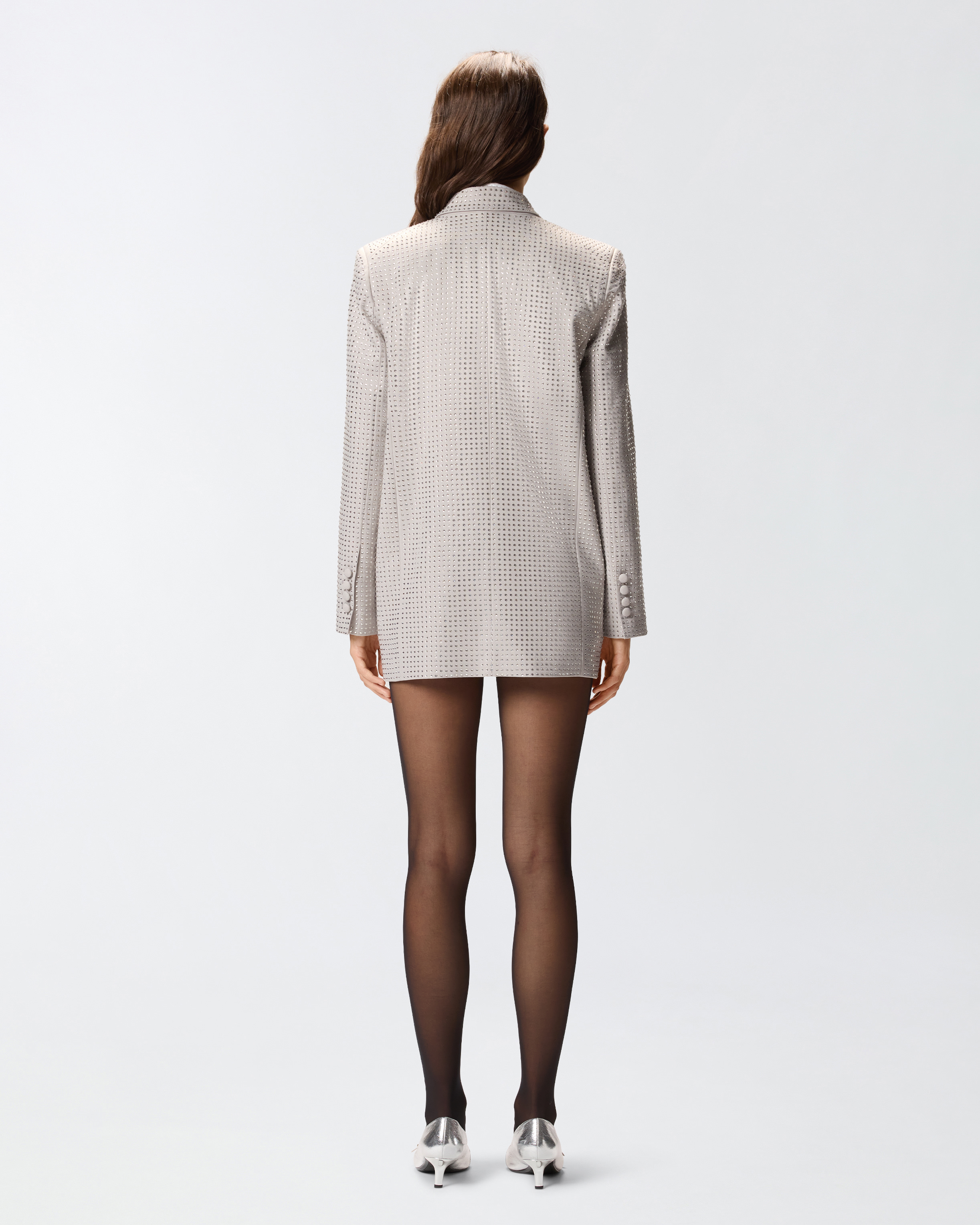 Blazer oversize doppiopetto con strass 2