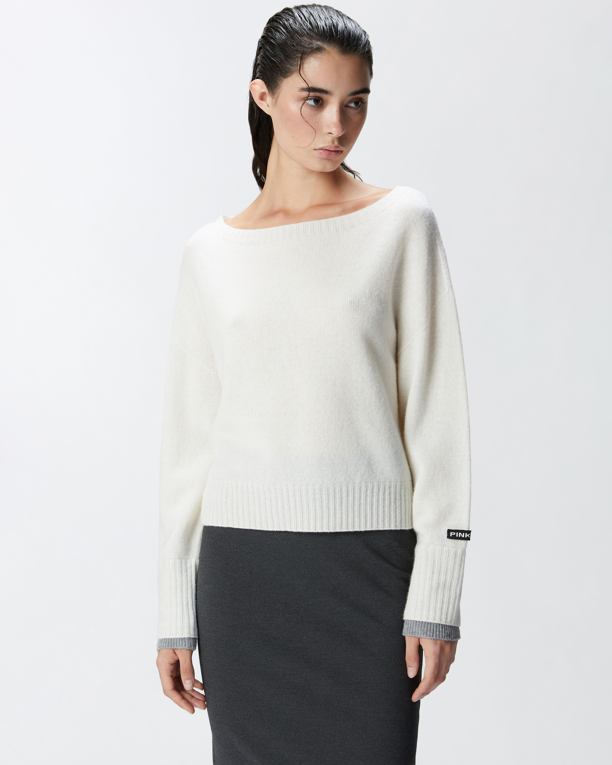 Pinko Sweaters In White/grey