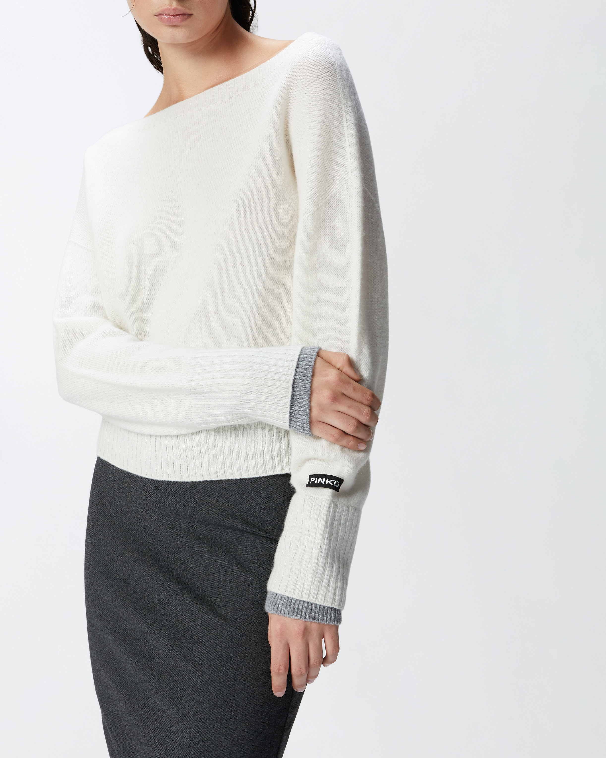Pinko Sweaters In White/grey