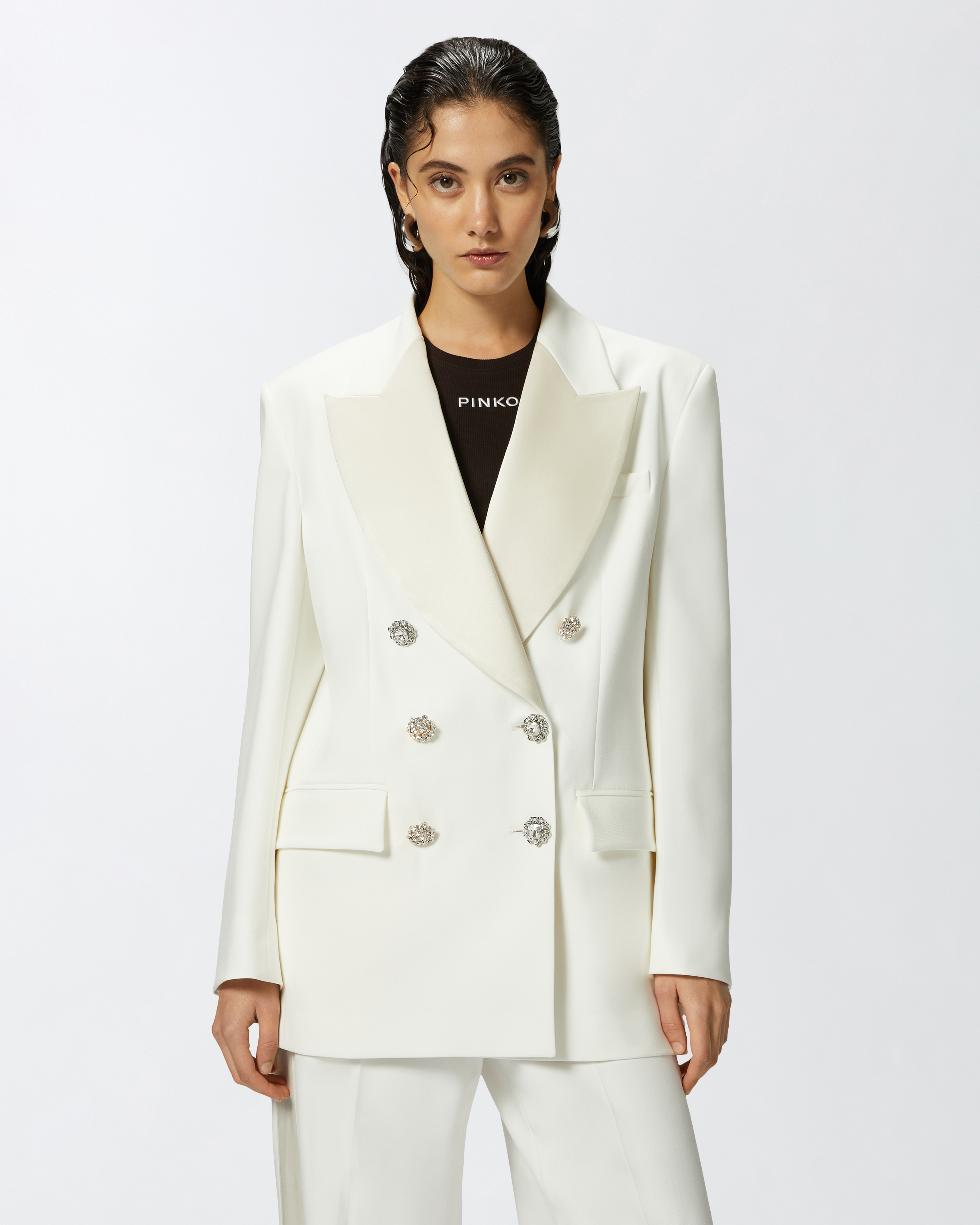 Pinko Coats & Jackets In Bianco-biancaneve