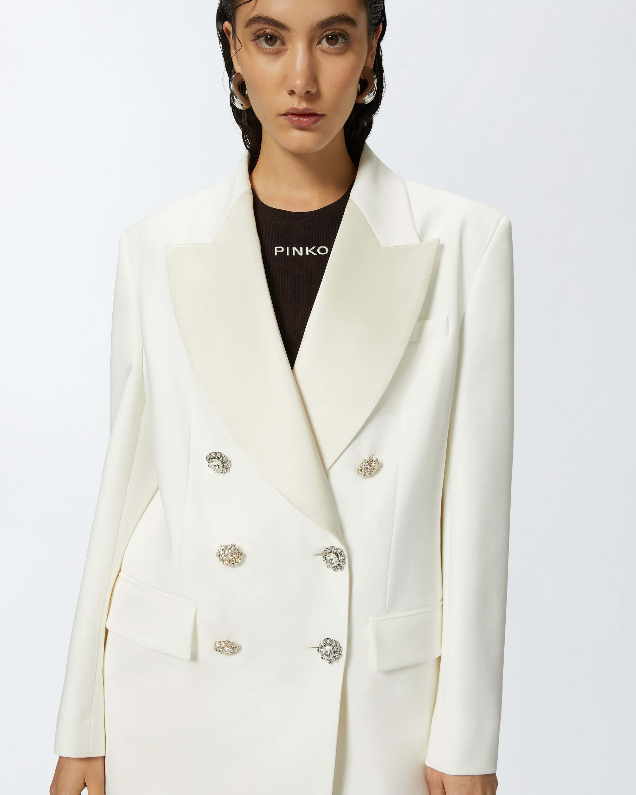 Pinko Coats & Jackets In Bianco-biancaneve