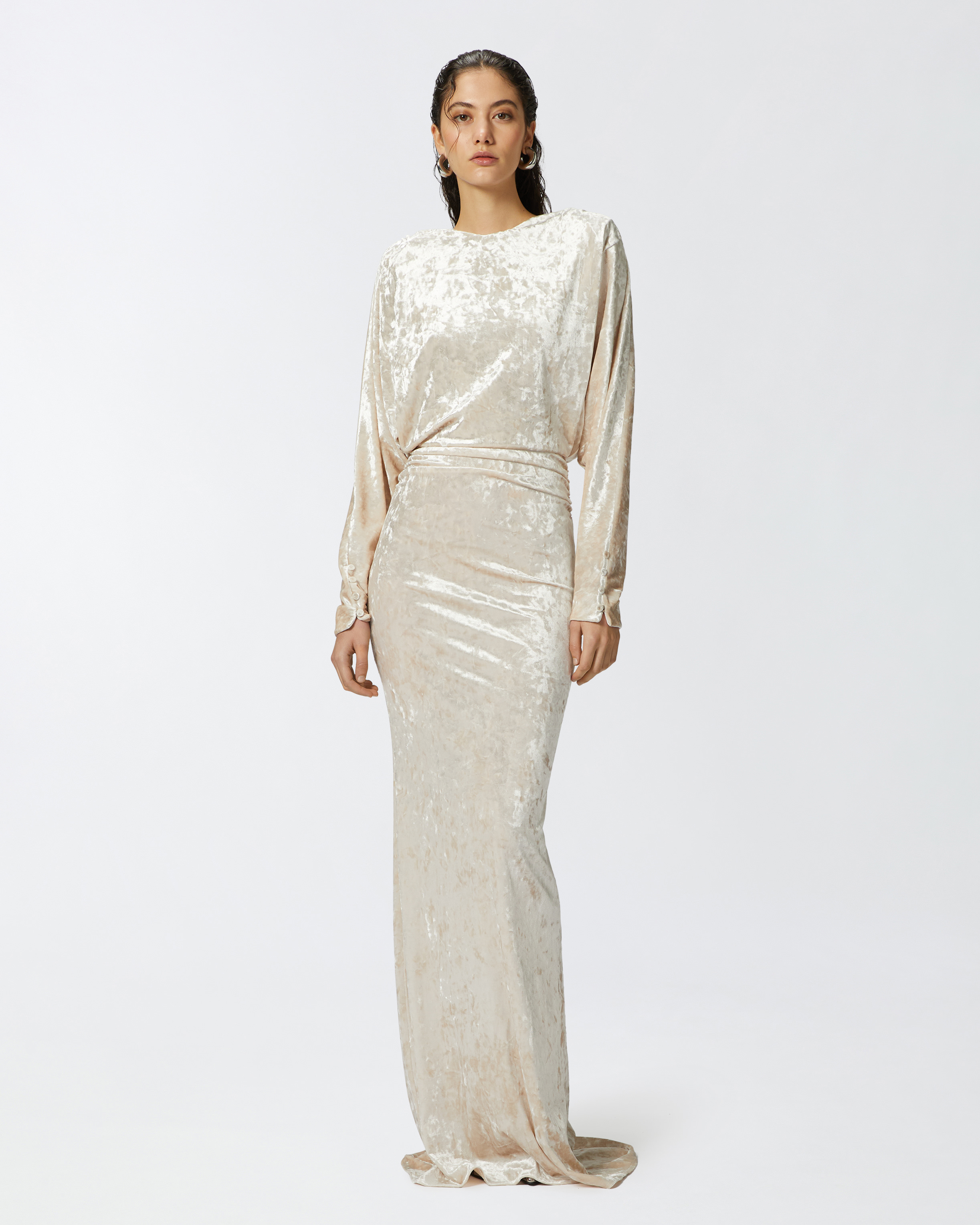 Long velvet dress with open back PINKO → Shop Online Long velvet dress with open back PINKO → Shop Online