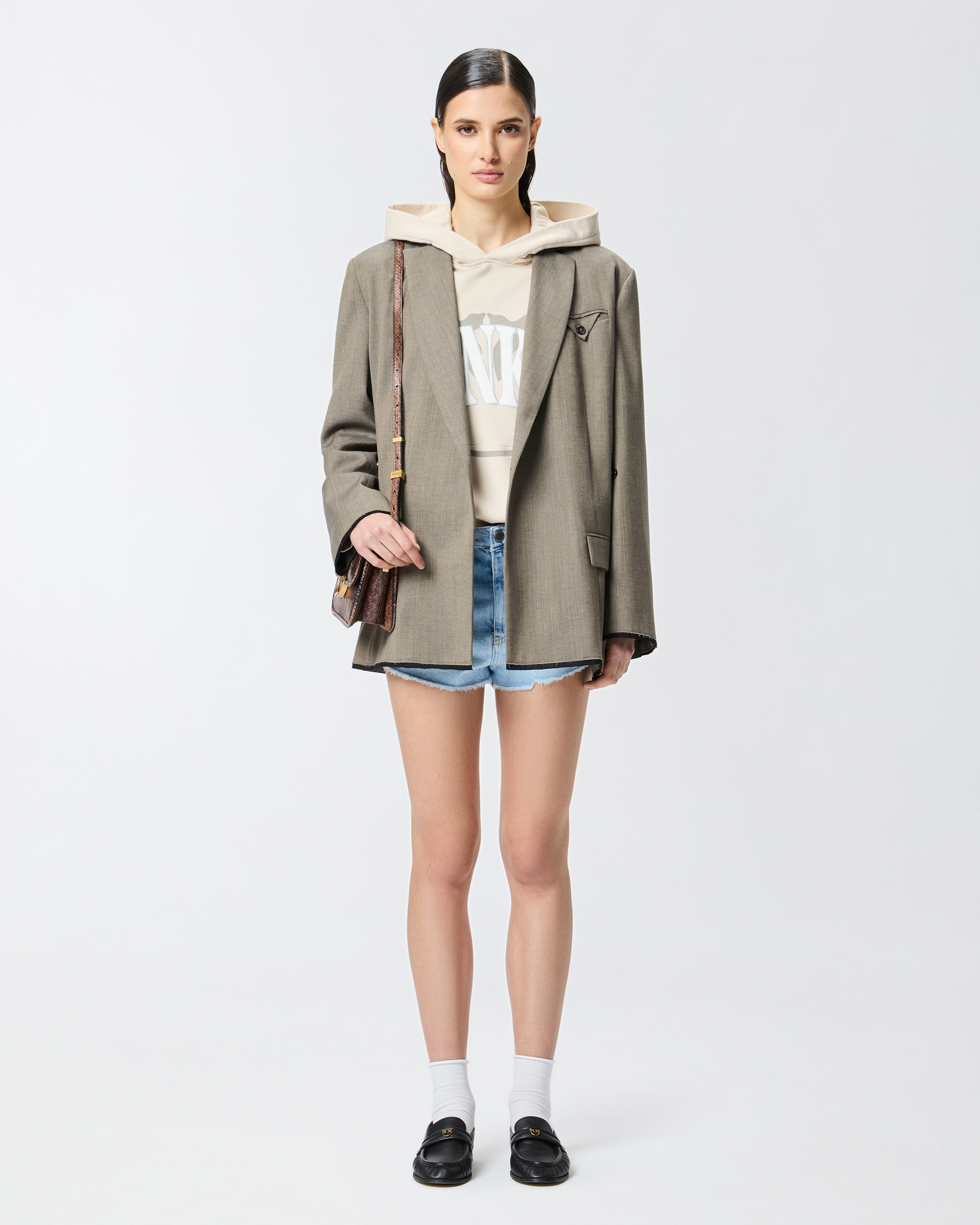 Shorts in frayed light denim PINKO → Shop Online