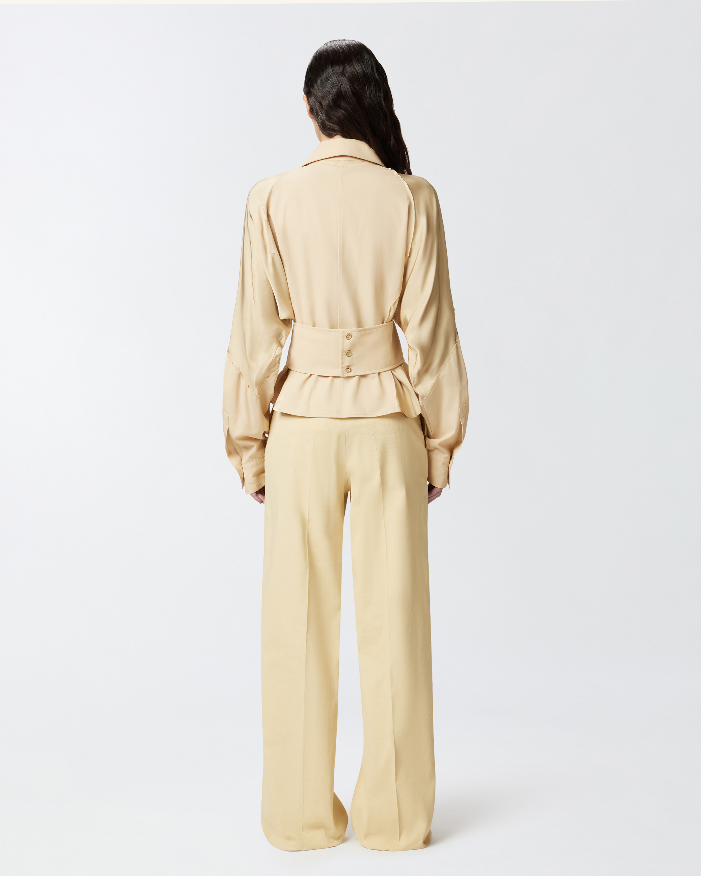 Pinko Habotai And Cotton Shirt With Belt
