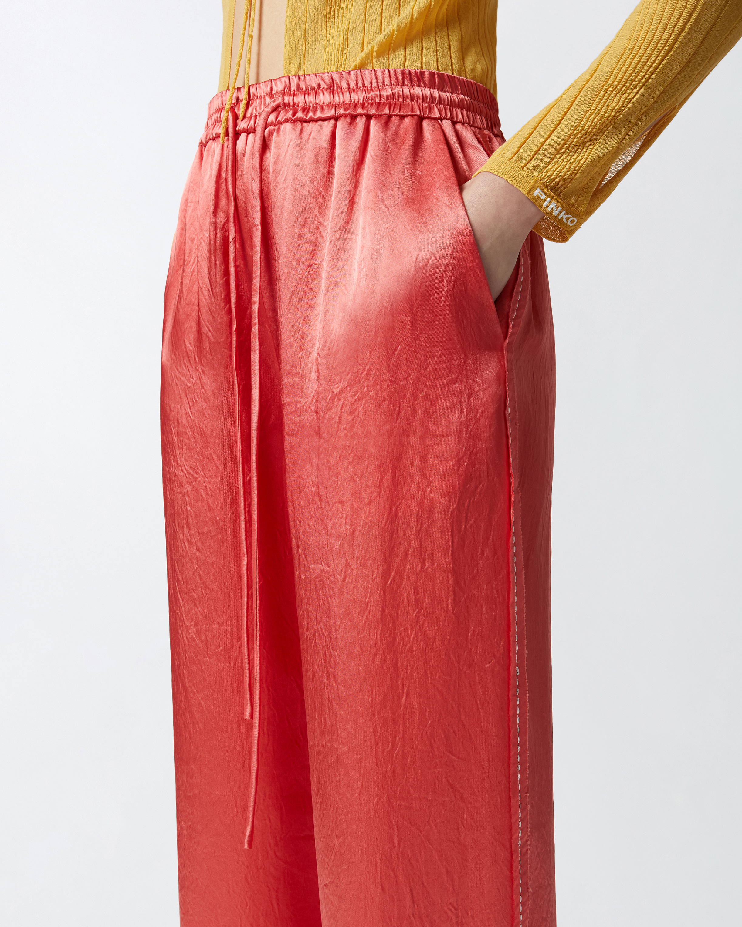 Pinko Pyjama-style Palazzo Trousers In Satin