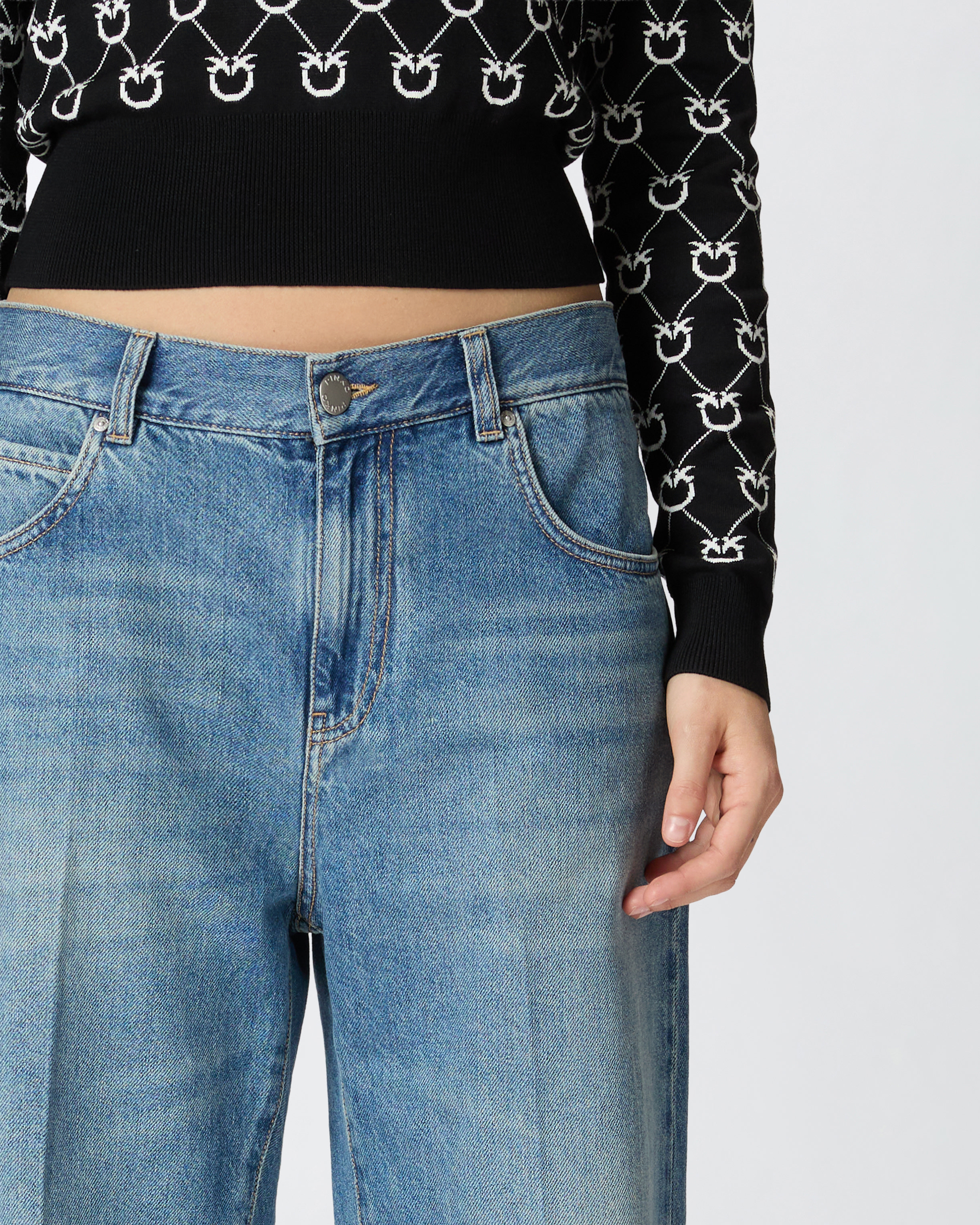 デニム・ジーパン PINKO Women Denim Pants 104600 A2DYPJU Blue Pinko Women's Zumba Denim Pants with STRI Jeans, Pju_wash