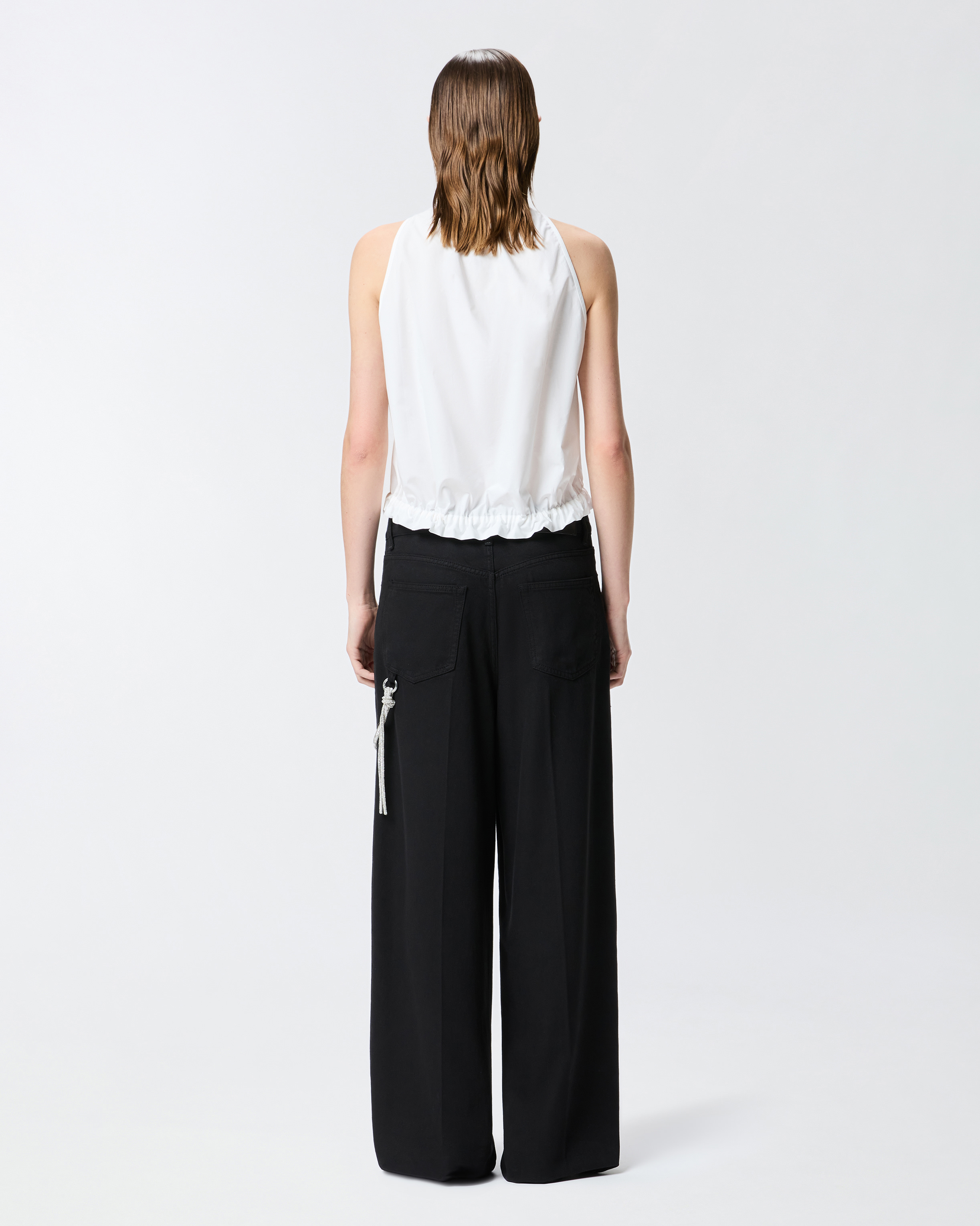 Loose wide-leg trousers with jewel chain PINKO → Shop Online
