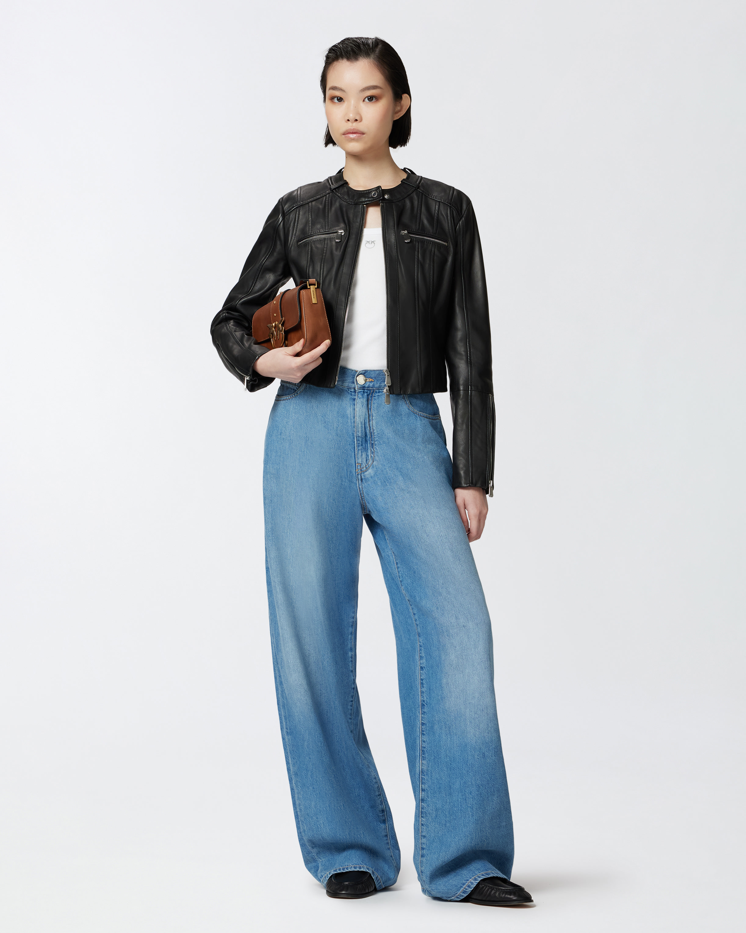 Pinko Jean Palazzo En Denim Moyen Clair In Medium Light Wash