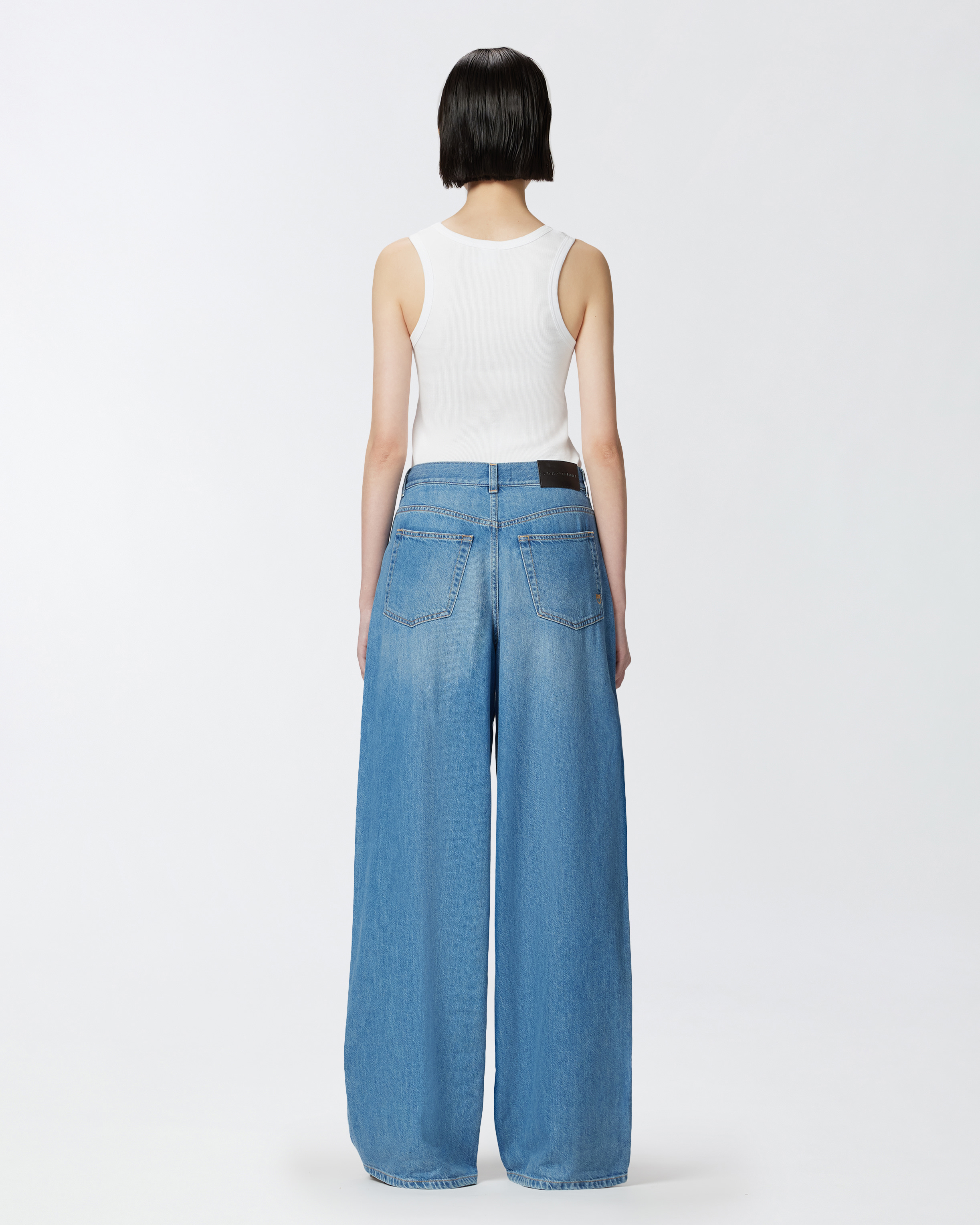 Pinko Jean Palazzo En Denim Moyen Clair In Medium Light Wash