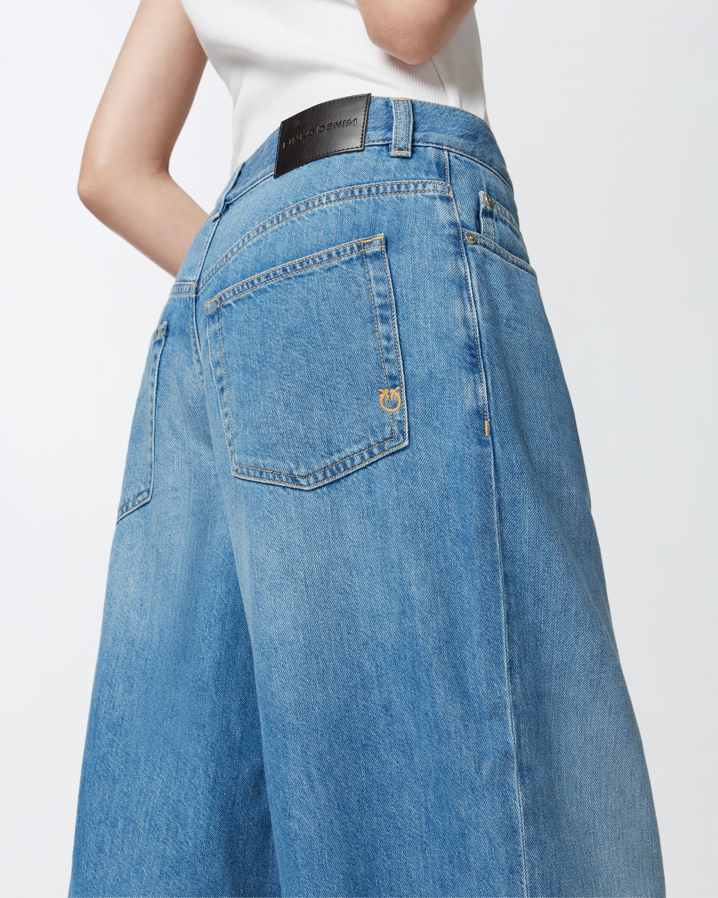 Pinko Jean Palazzo En Denim Moyen Clair In Medium Light Wash