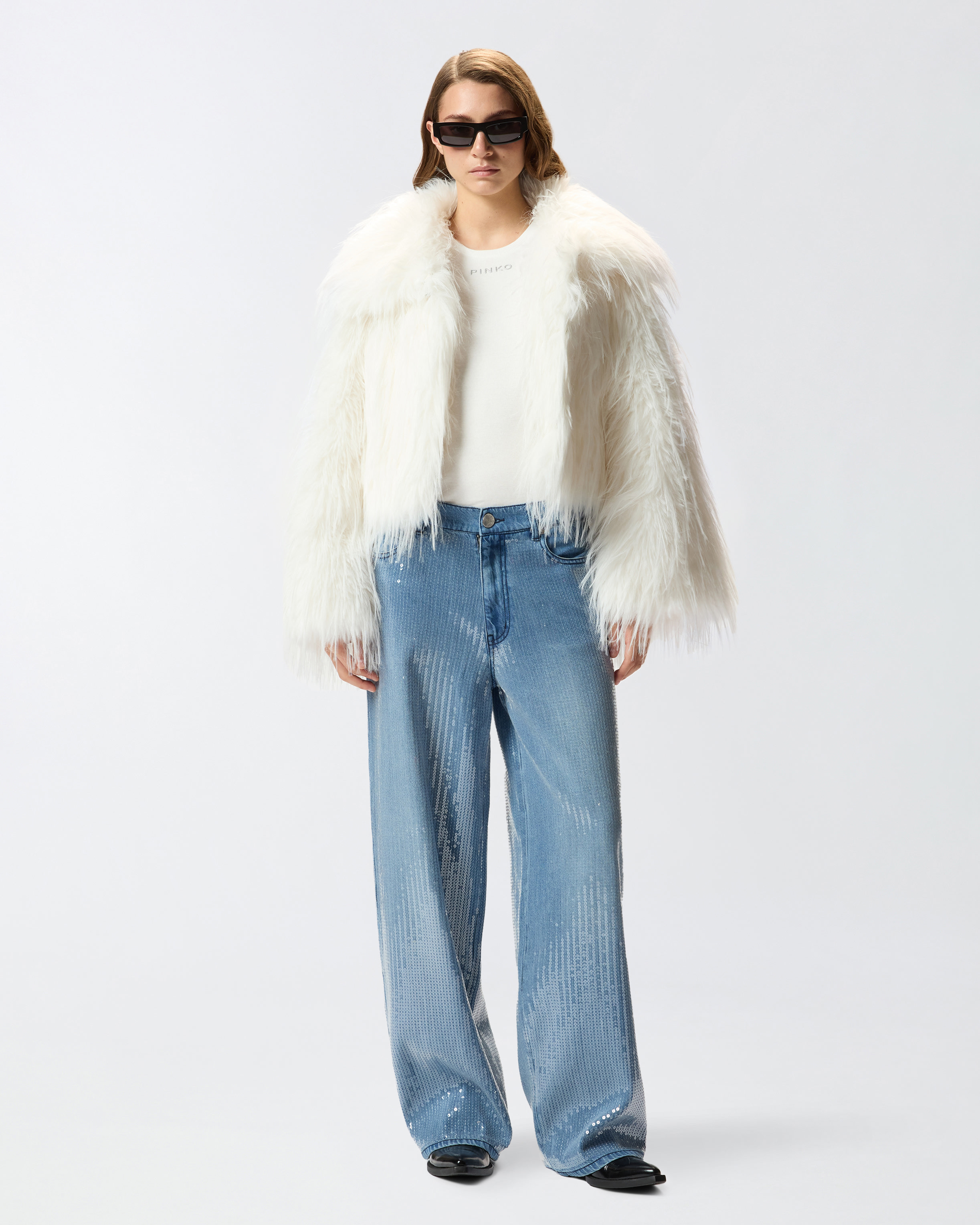 Fully sequinned denim jeans 4