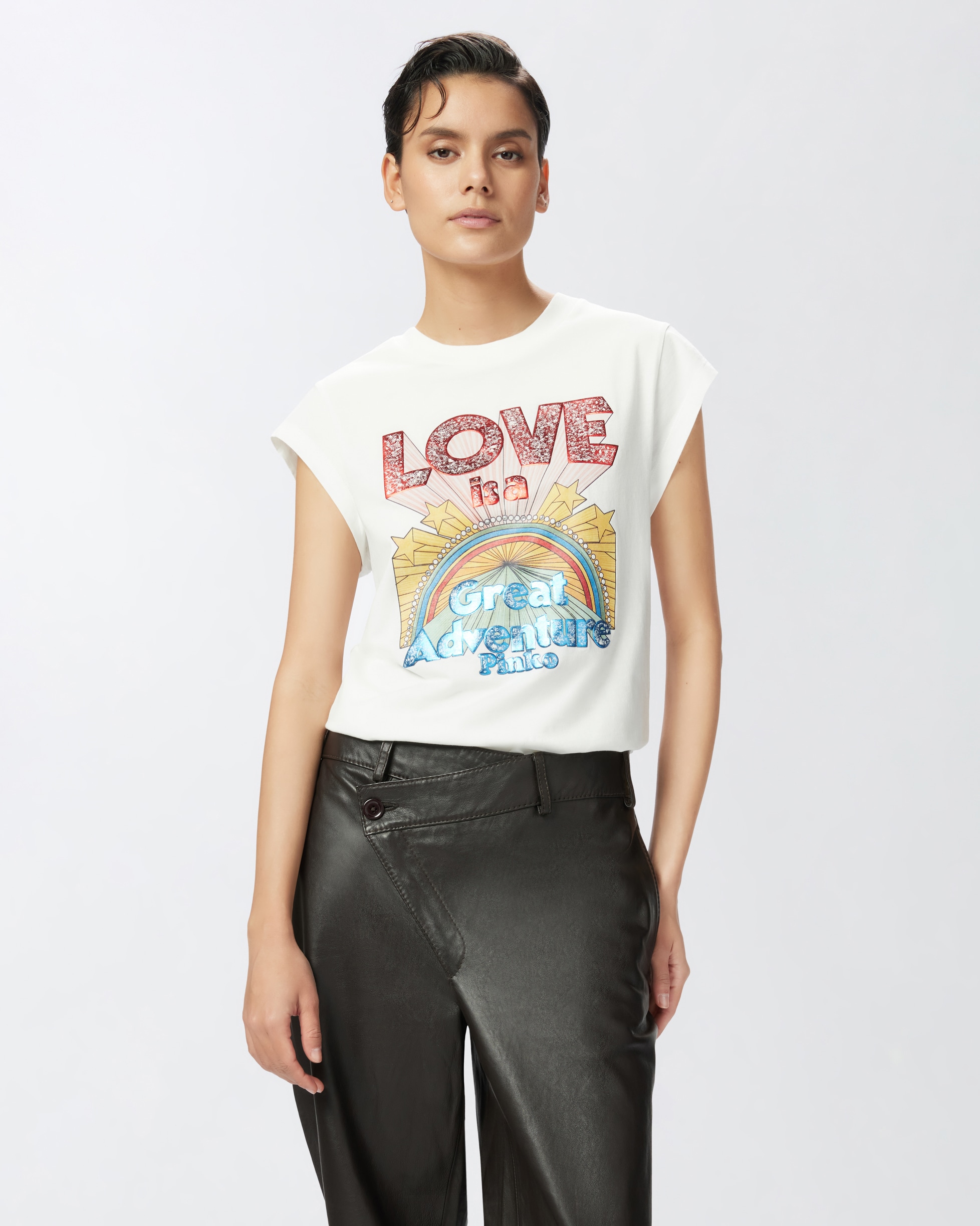 Tシャツ・カットソー PINKO Woman T-Shirt Grey 100355A23D I42 104603A2D7-Z05-AA01
