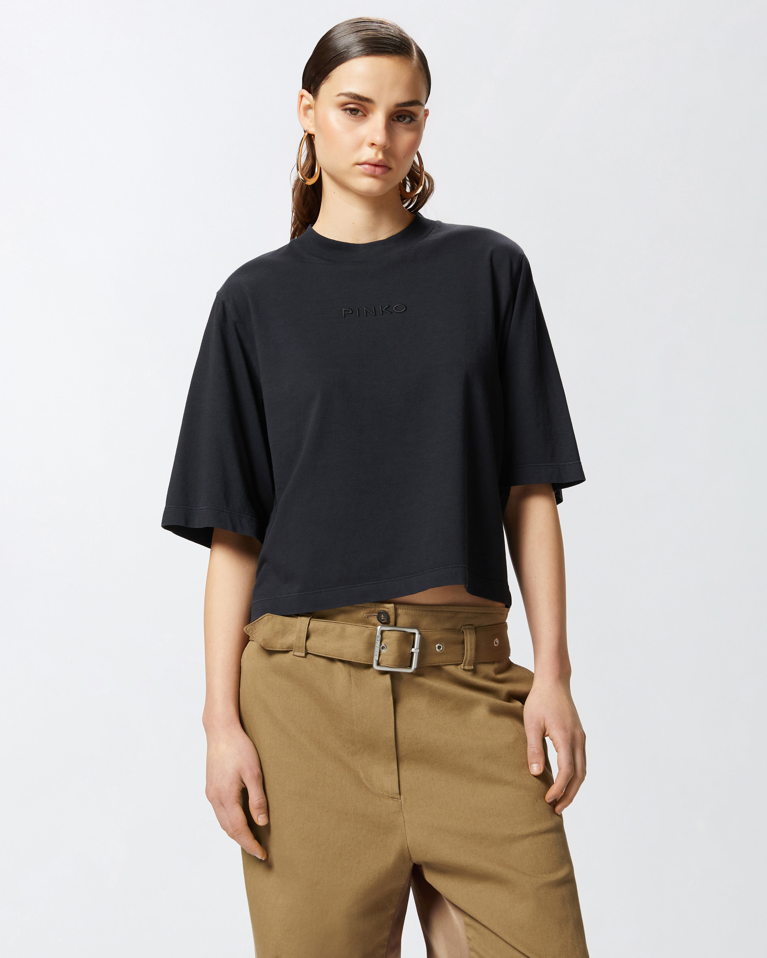 Boxy sweater with wide short sleeves PINKO → Shop Online Boxy sweater with wide short sleeves PINKO → Shop Online