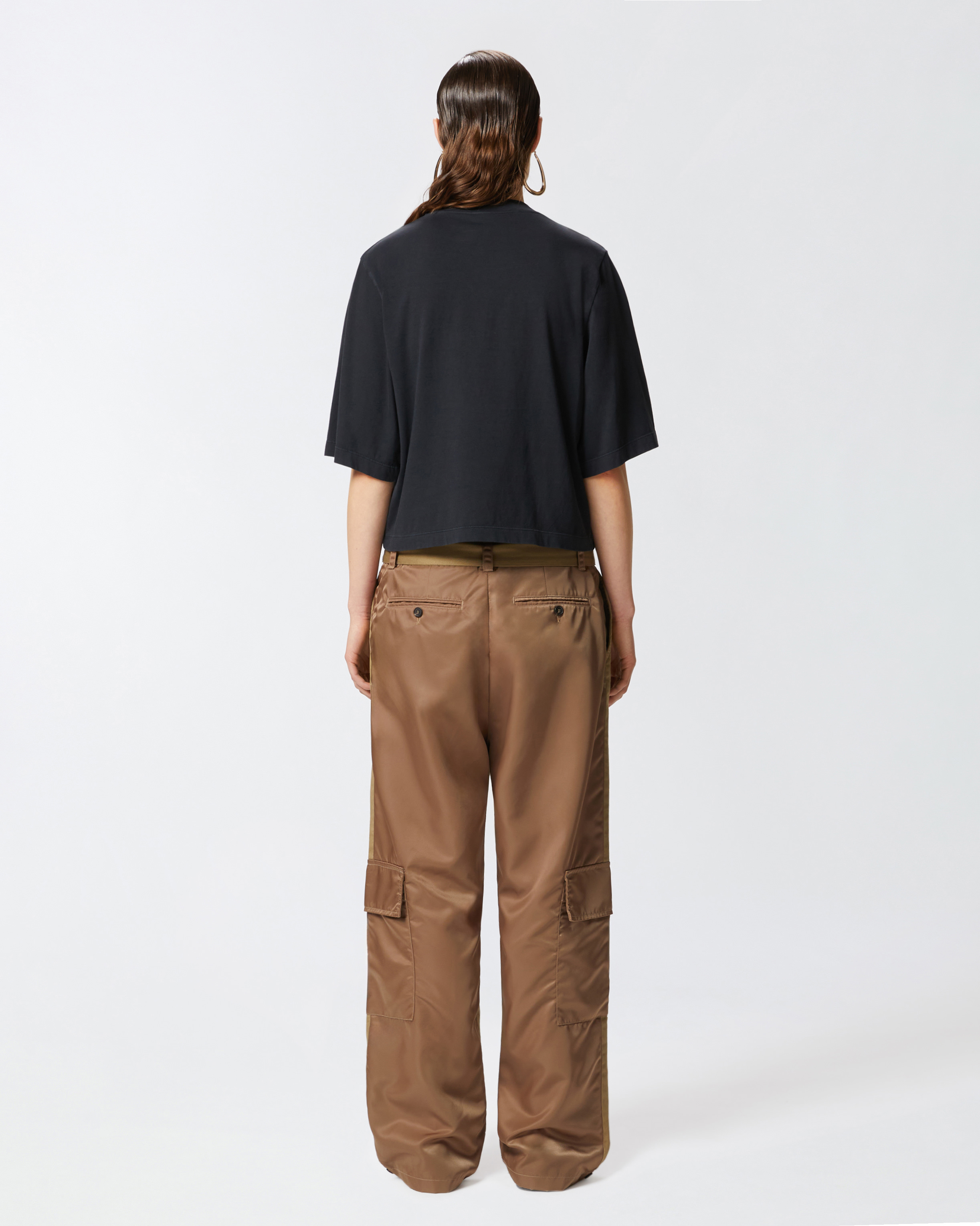Pinko Boxy Sweater With Wide Short Sleeves In Noir Limousine