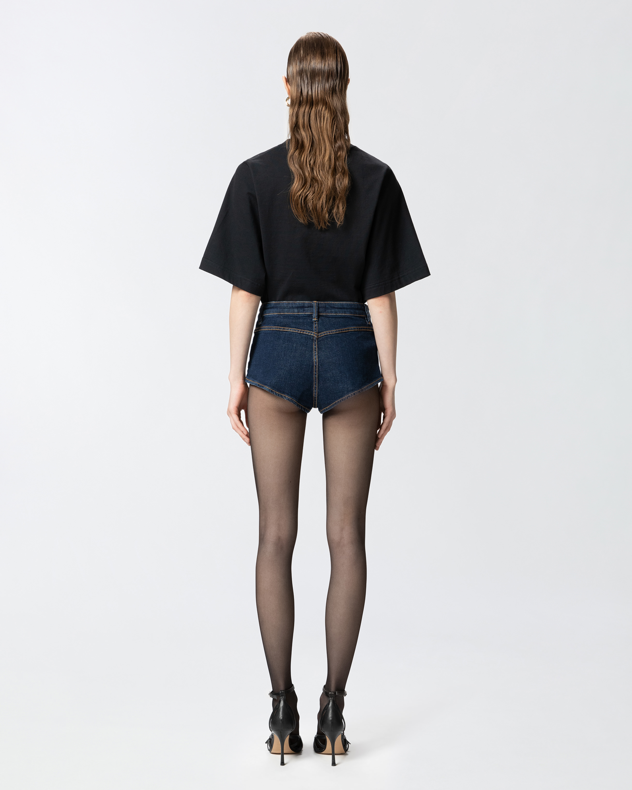 Pinko Denim Shorts With Front And Back Pockets In Délavage Rinse
