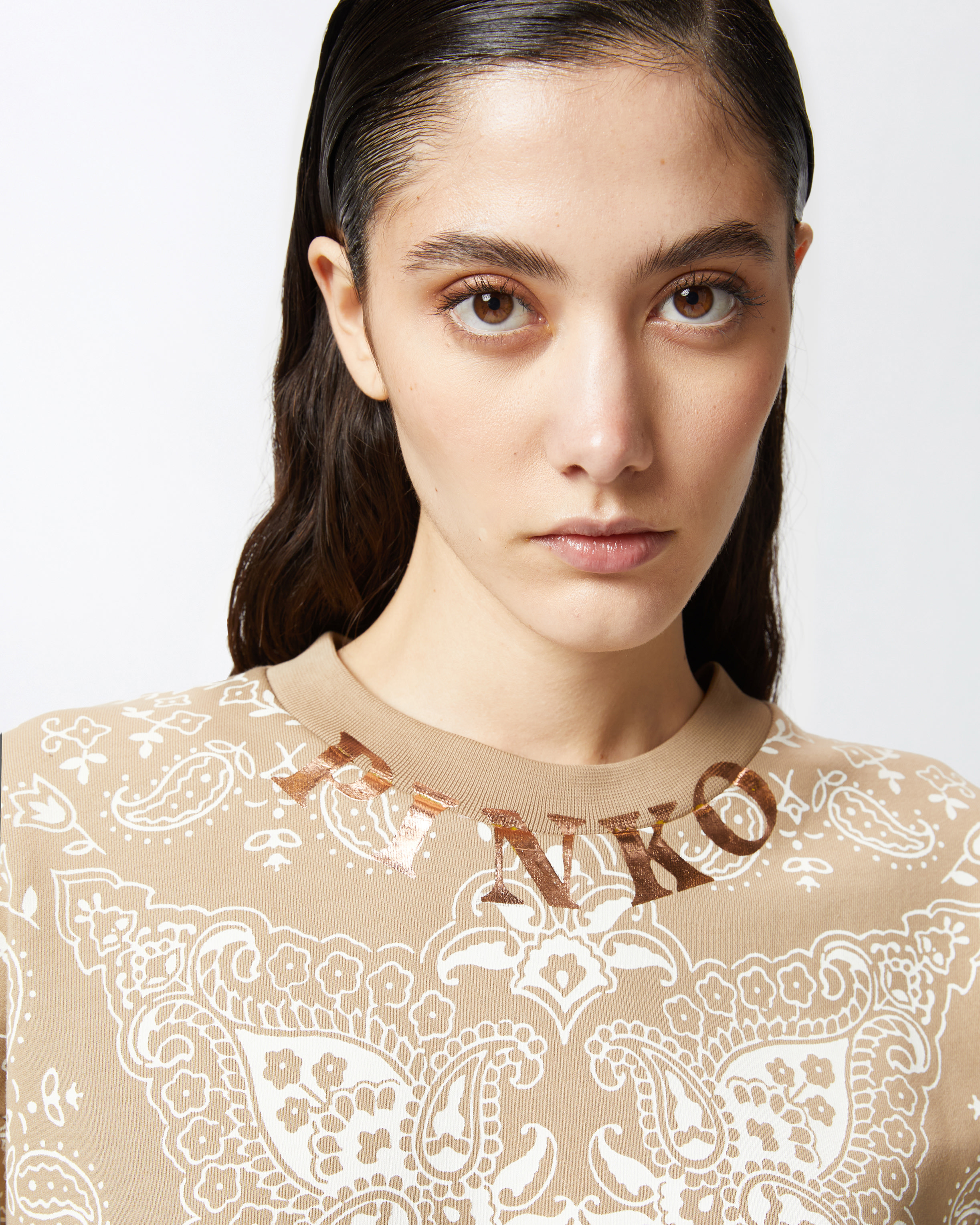 Pinko Sweatshirt Mit Print In Mult. Beige/white