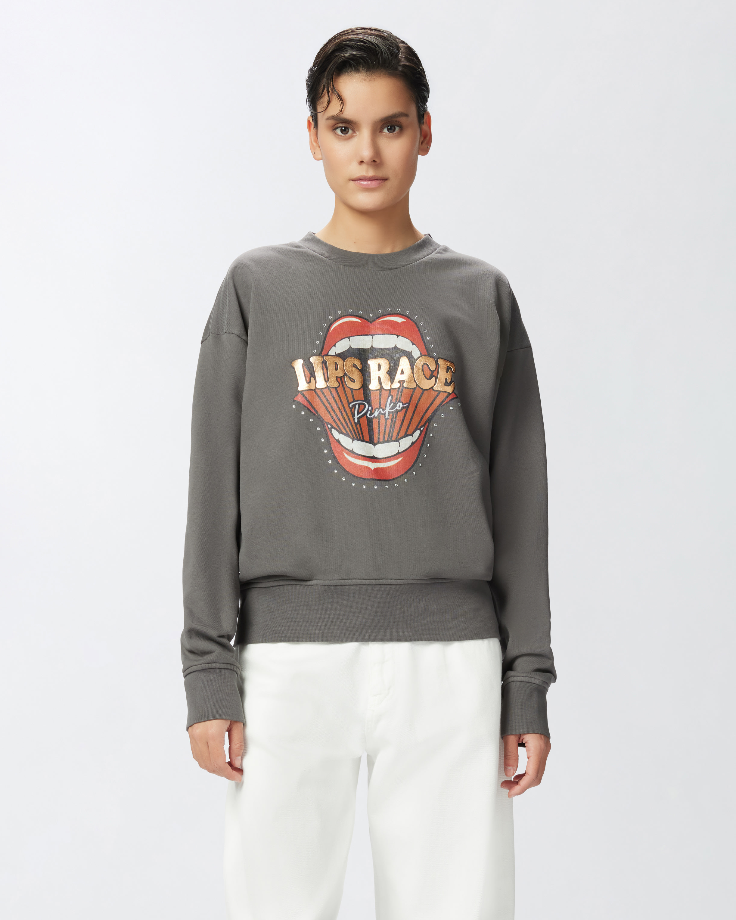 [ROMANTIC CROWN] CUBISM FONT CREWNECK /追跡付 ROMANTIC CROWN(ロマンティック クラウン) スウェット