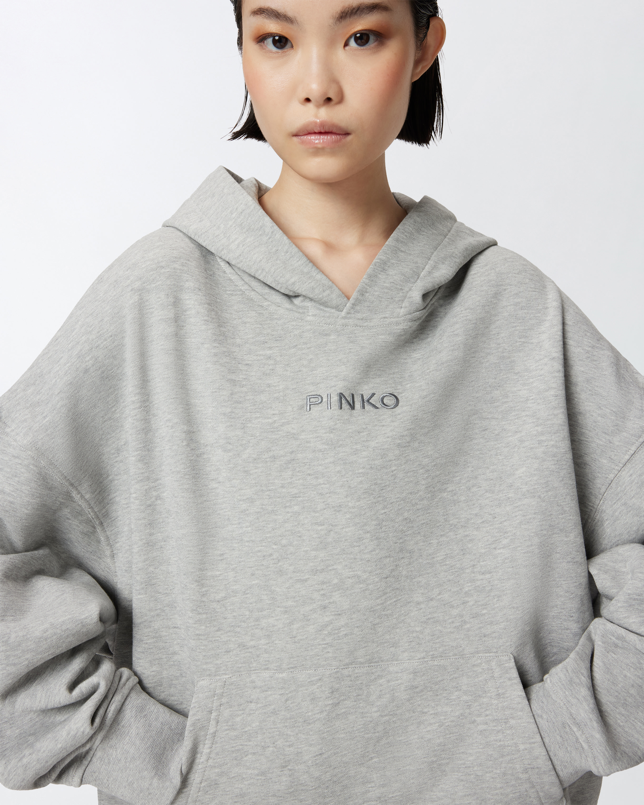 PINKO 売れ筋商品|||ピンコ パーカー・スウェットシャツ アウター レディース Sweatshirts Grey PINKO Women's Sweatshirts → Elegant, with Hood, Casual