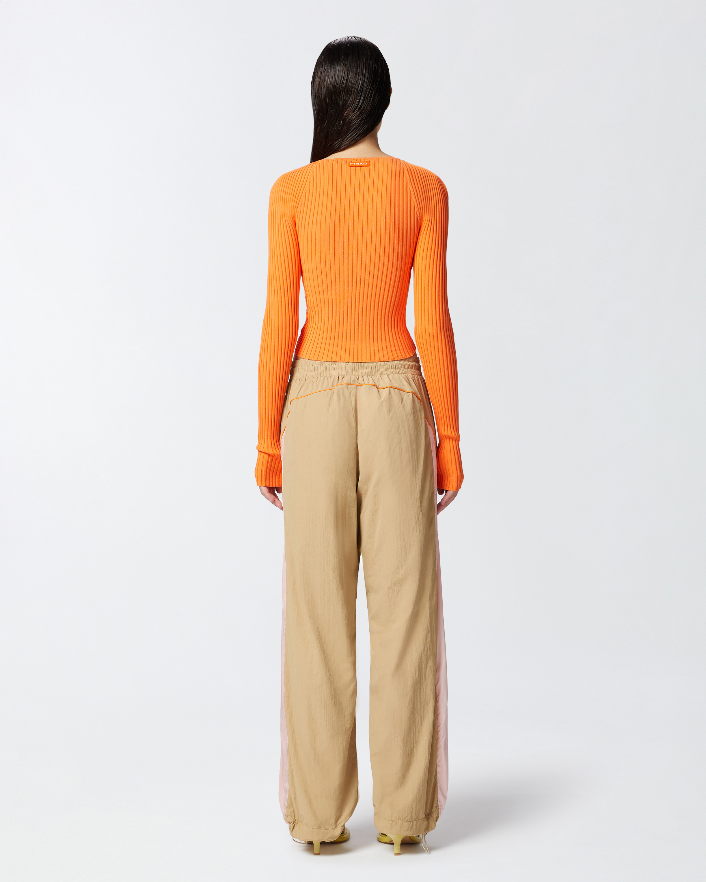 Pinko Slim-fit Ribbed Cardigan With Sunny Design