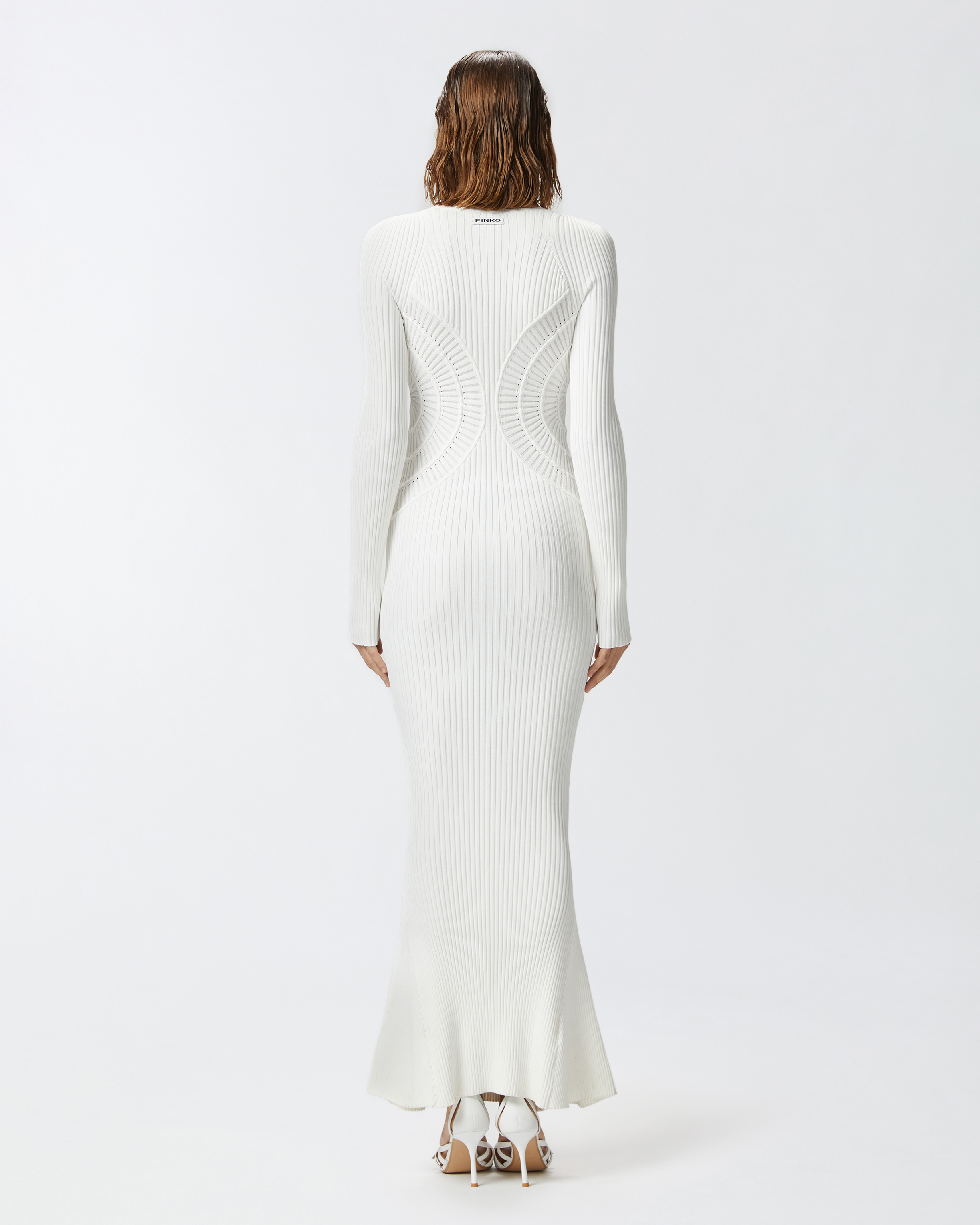 Pinko Slim-fitting Ribbed Knit Long Dress