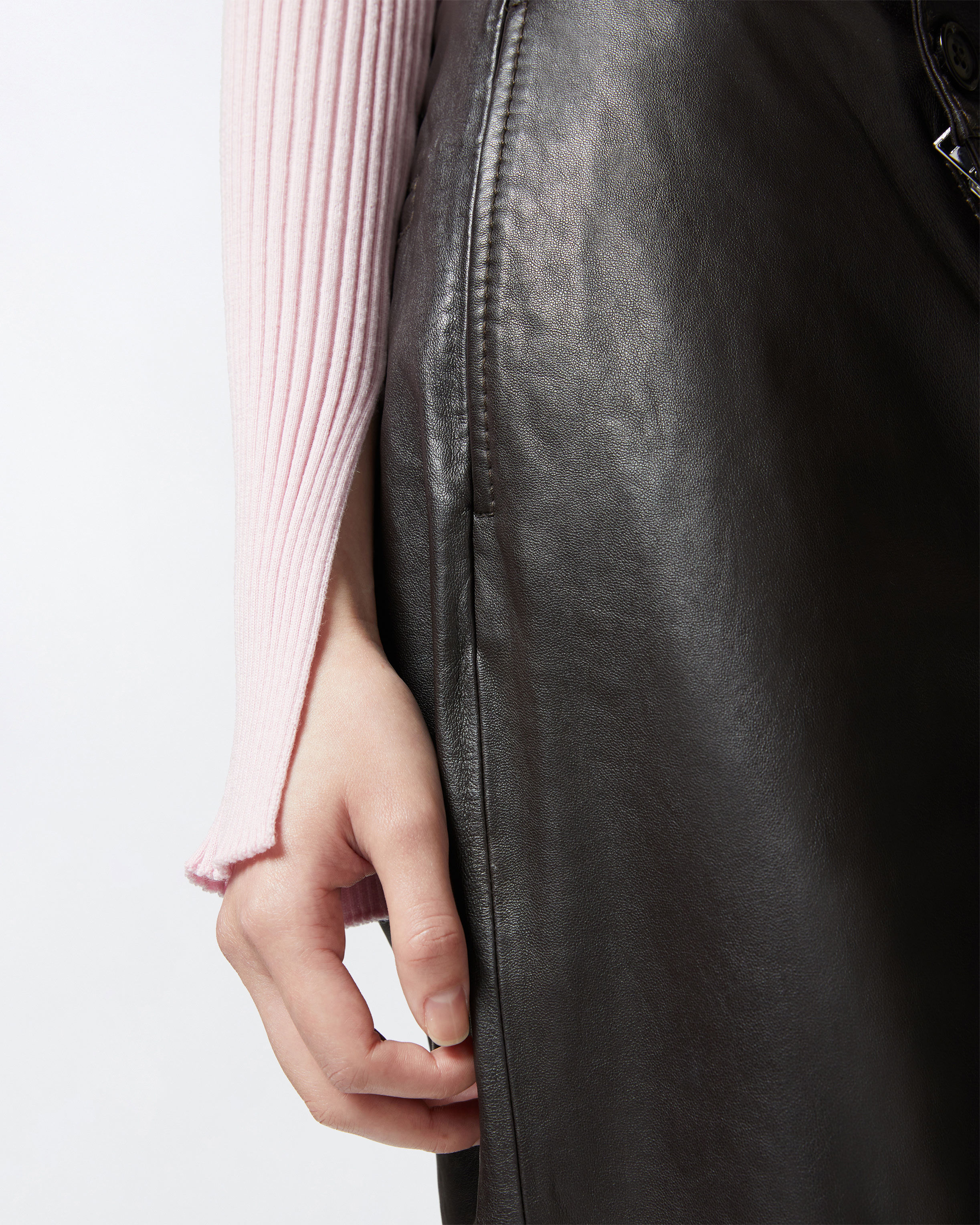 Pinko Long-sleeved Ribbed Sweater In Silk And Cashmere In Pale Lilac