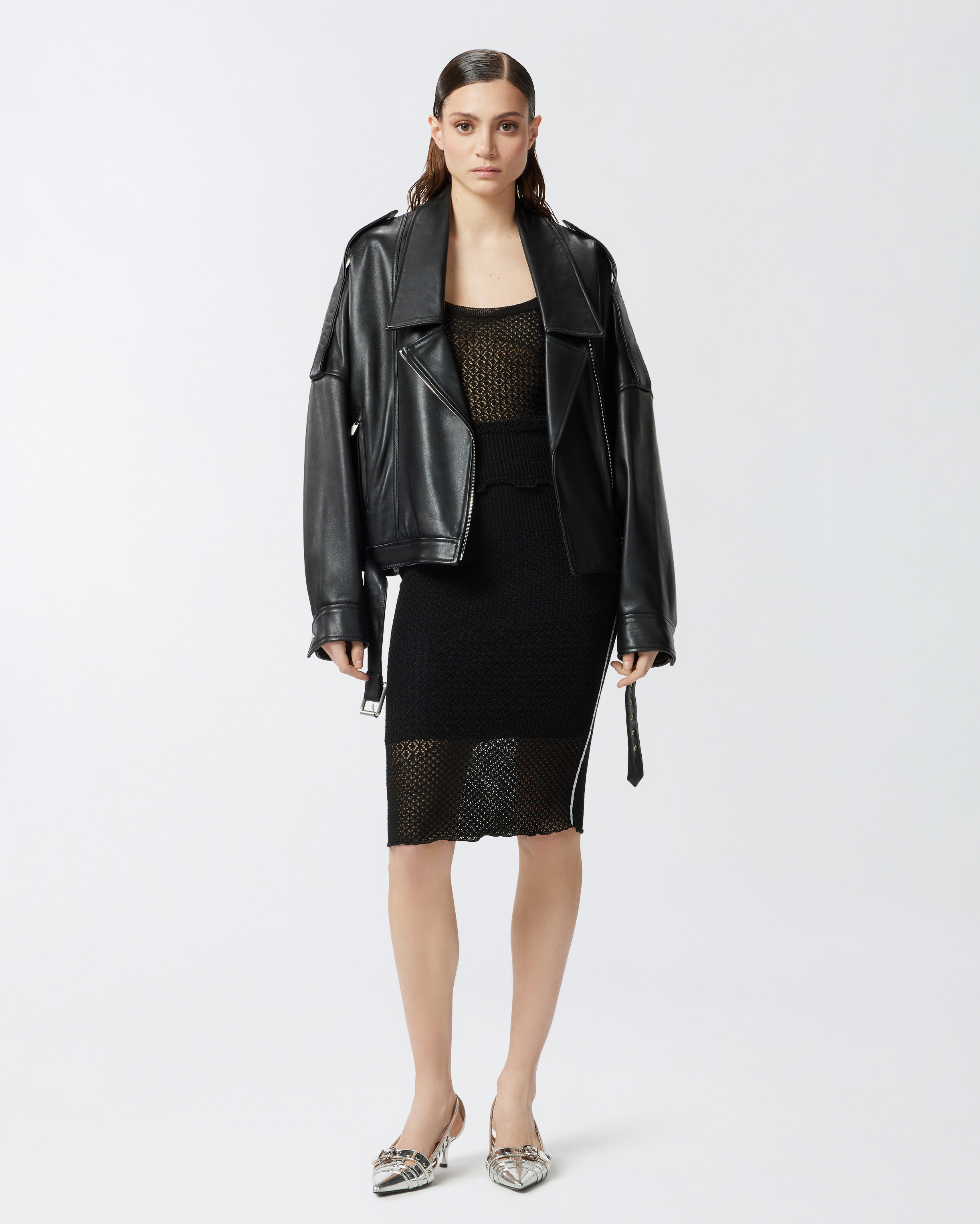 Pinko Sleeveless Vest In Limo Black