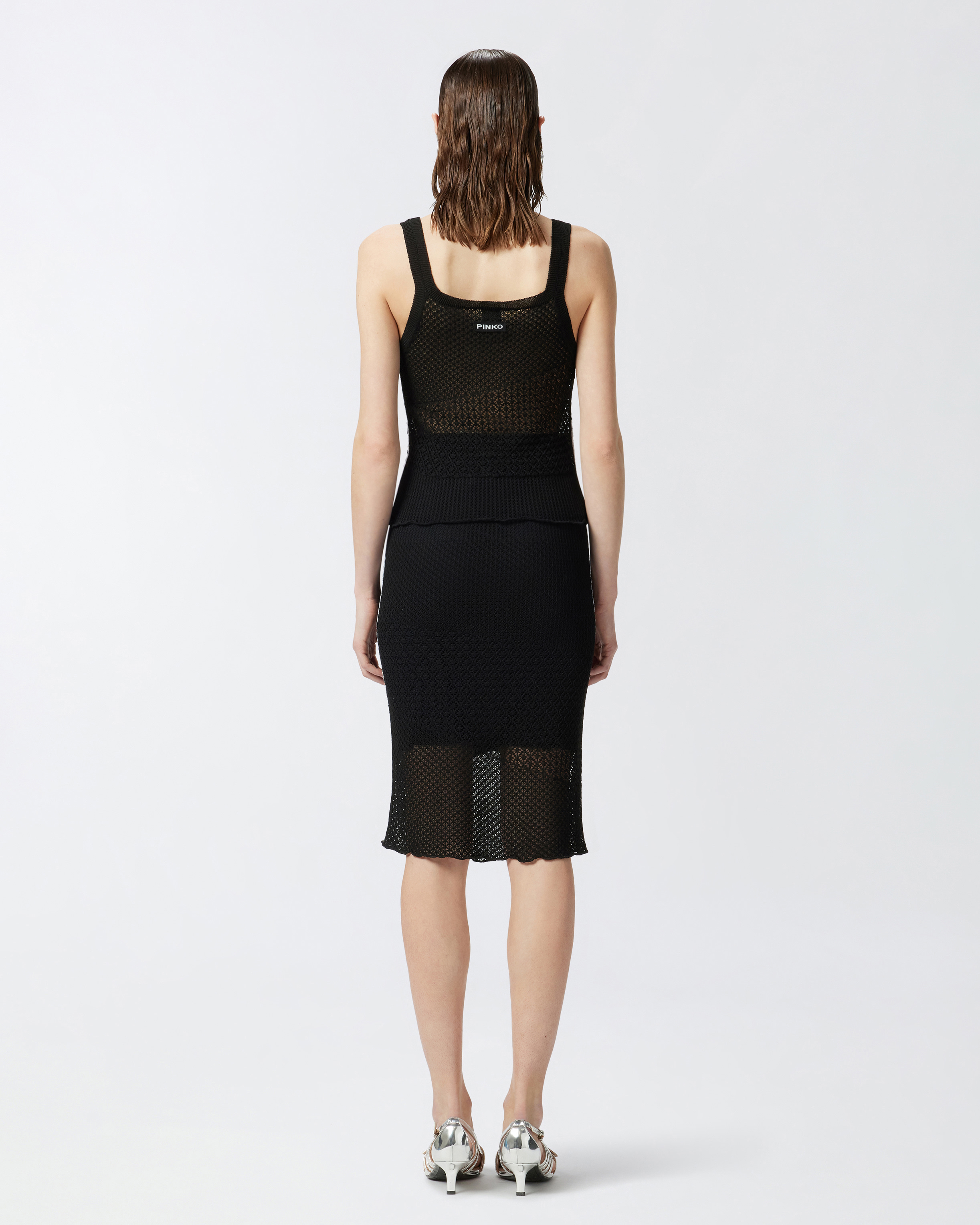 Pinko Sleeveless Vest In Limo Black