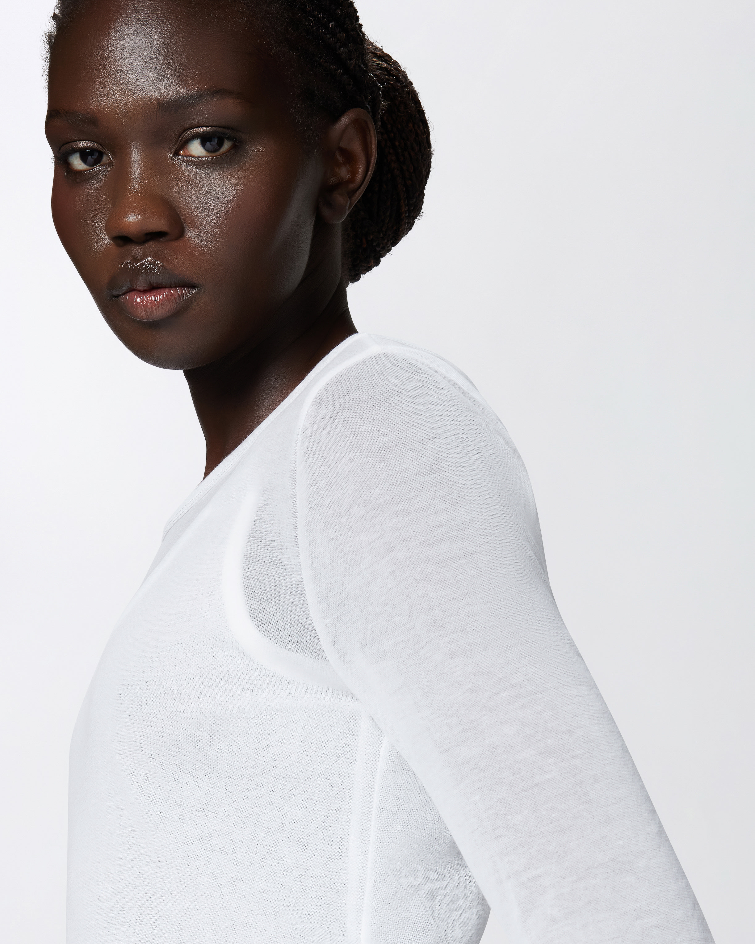 Pinko Lightweight Long-sleeved Sweater In Gauze Jersey In Bianco Brill.