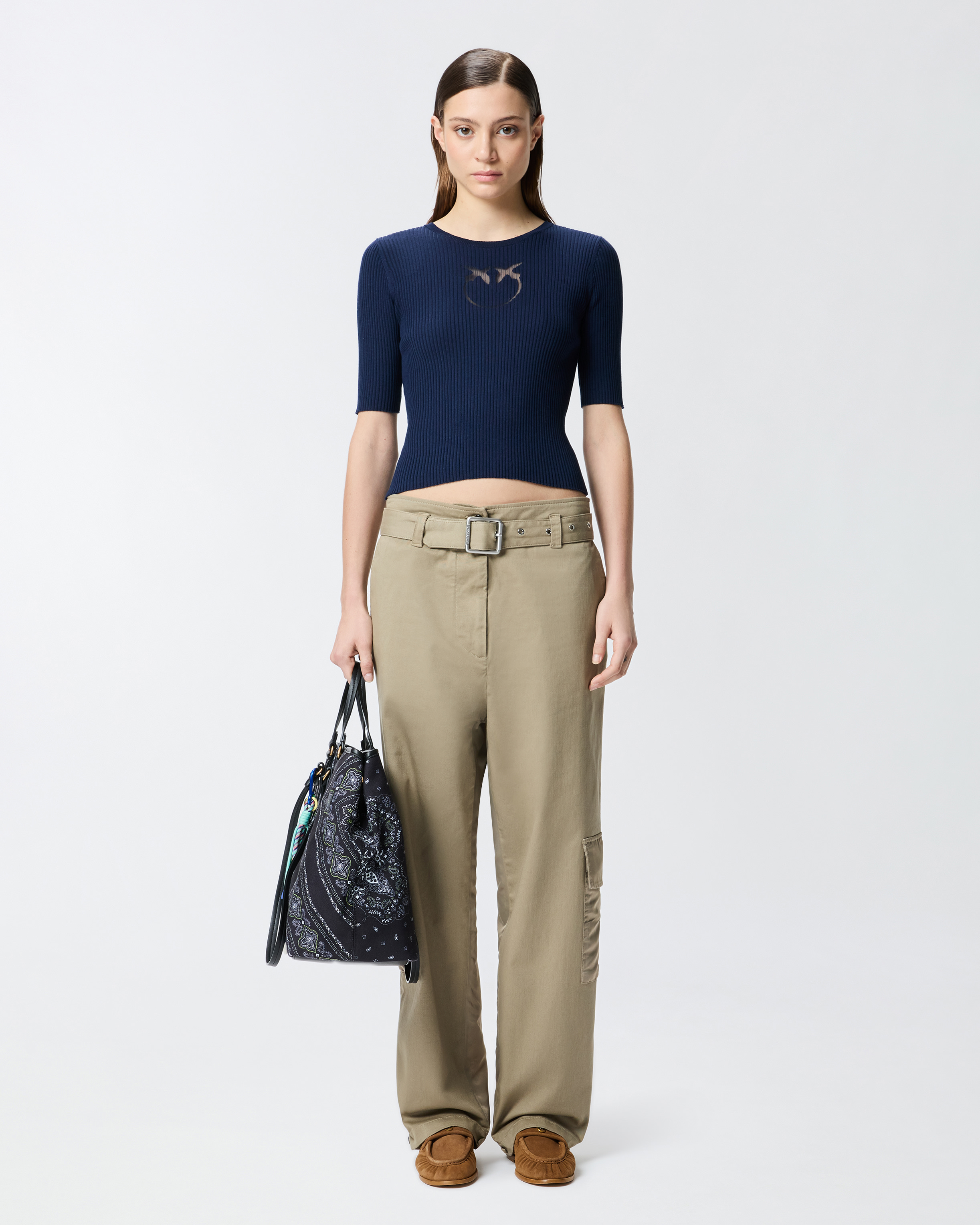 Slouchy cargo trousers with belt PINKO → Shop Online