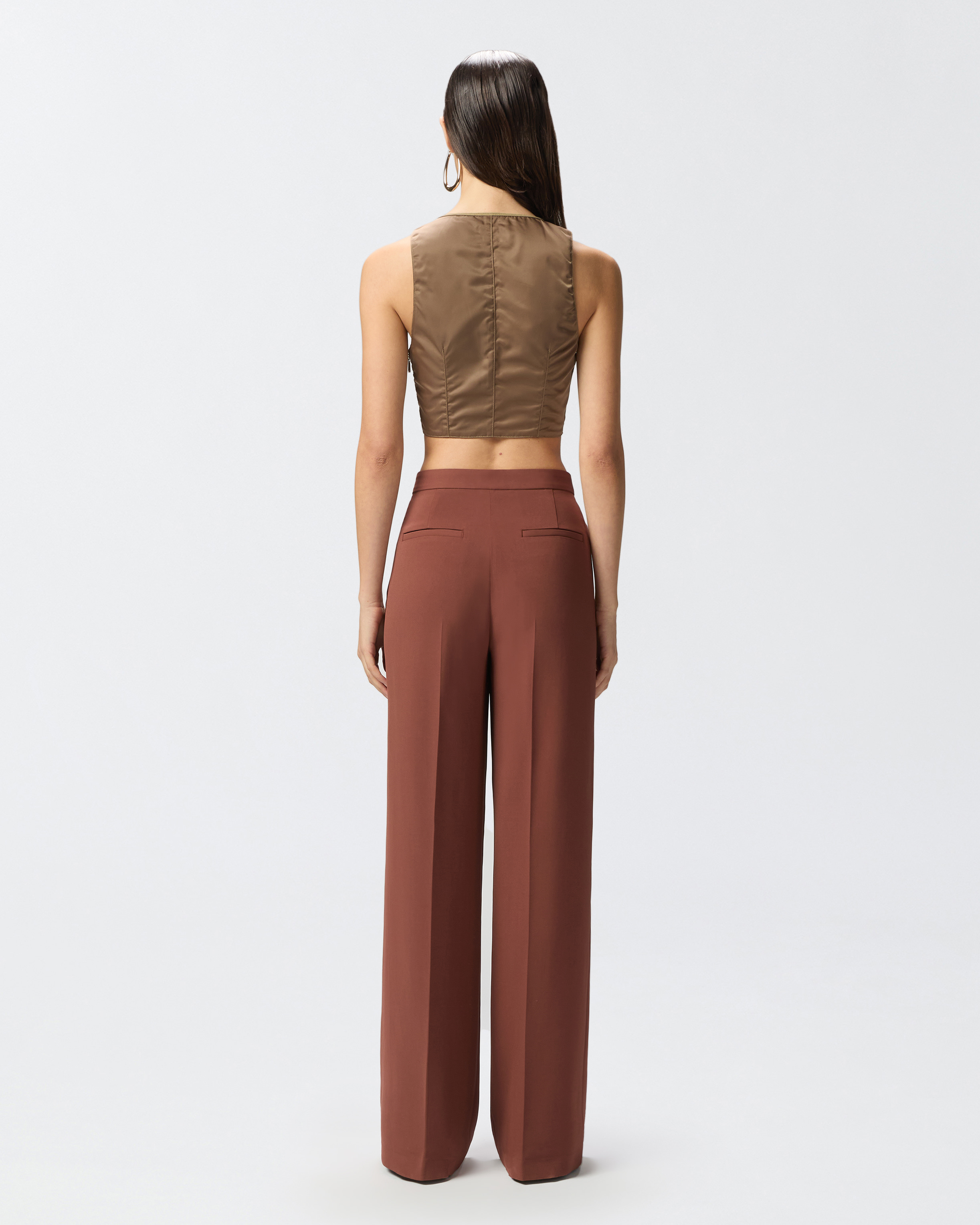 Pinko Cotton Crop Top With Neckline In Grigio Piombo