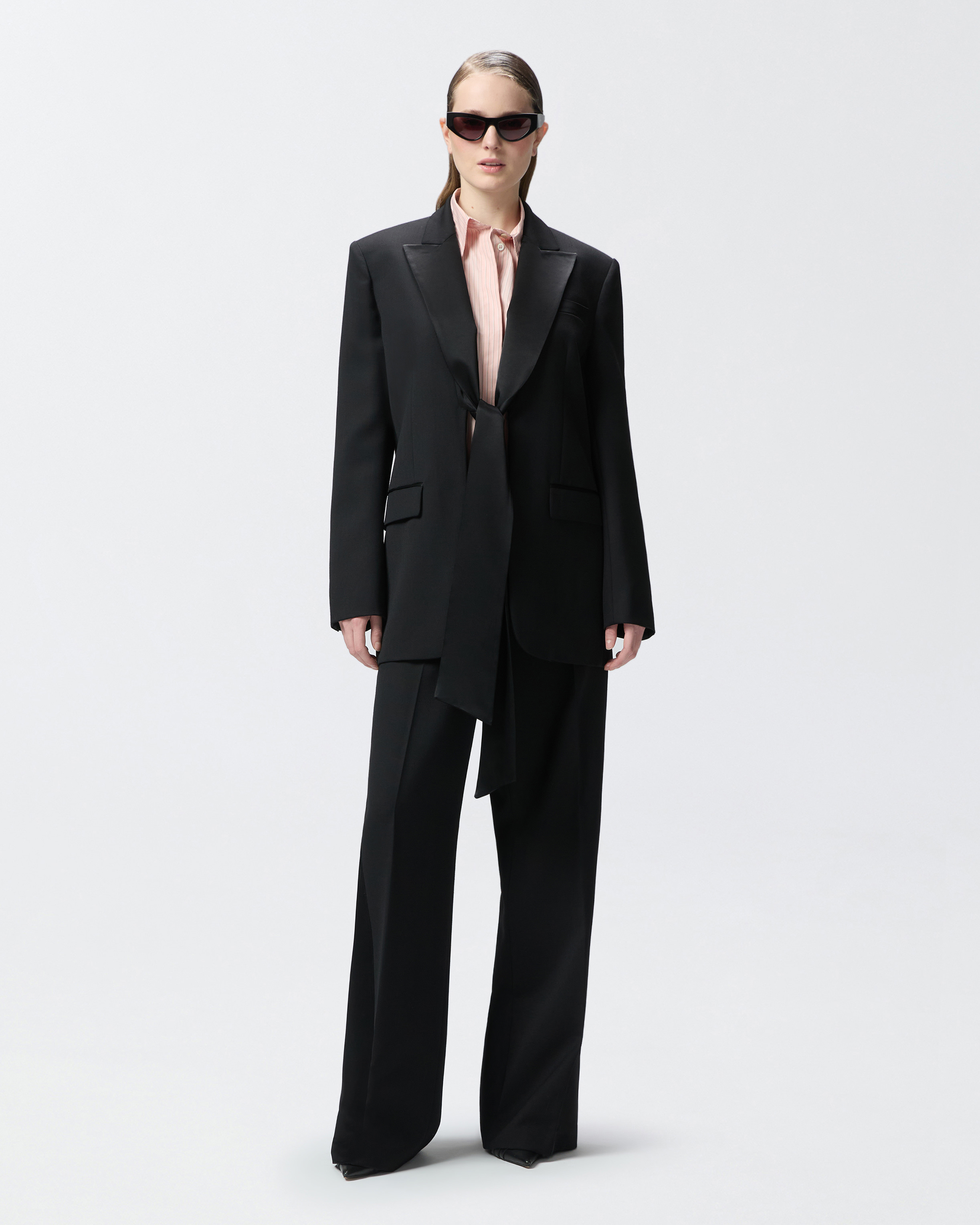 Pinko Special-occasion Wide-leg Cady Trousers In Limo Black
