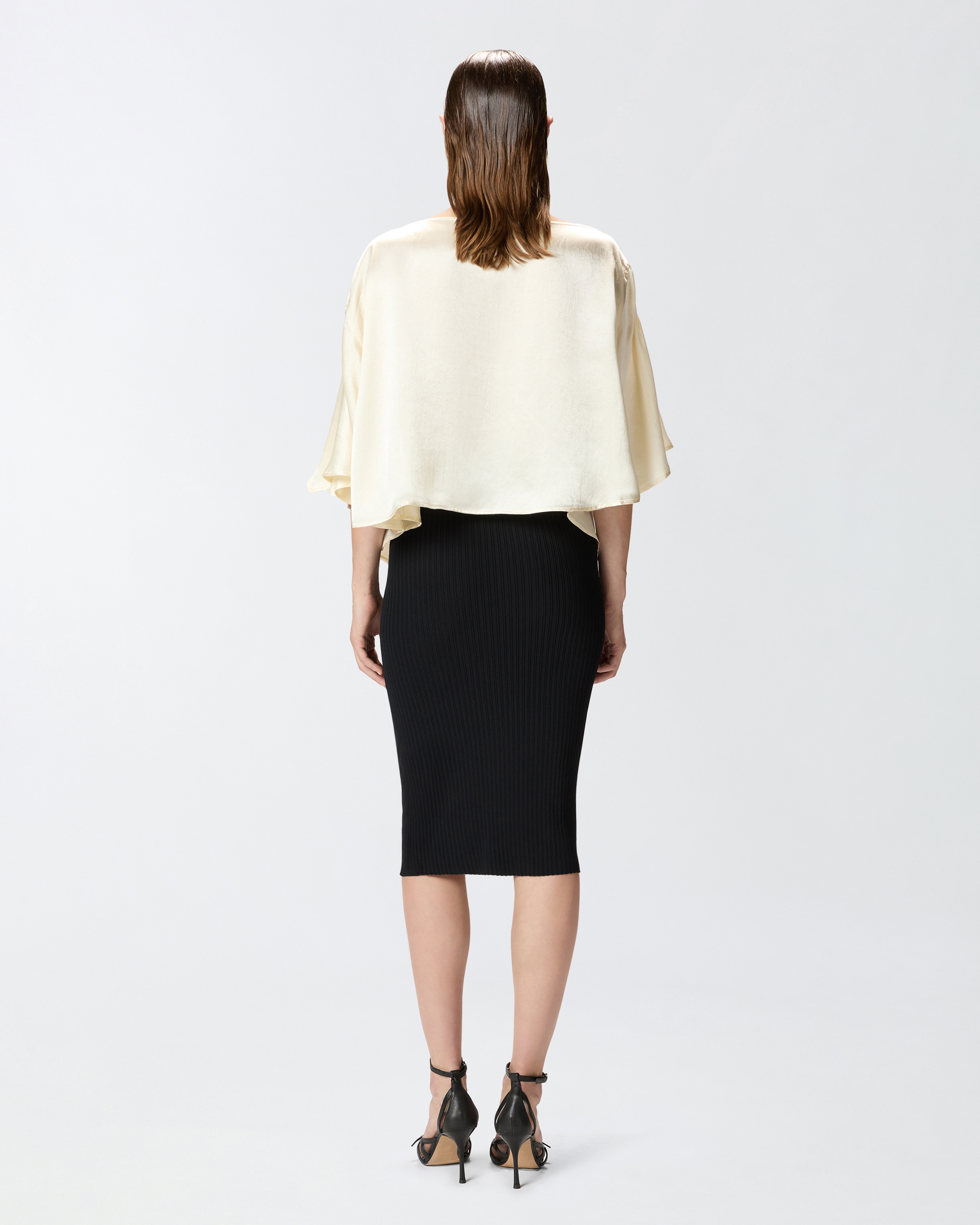 Pinko Crinkled Satin Blouse In Neutral