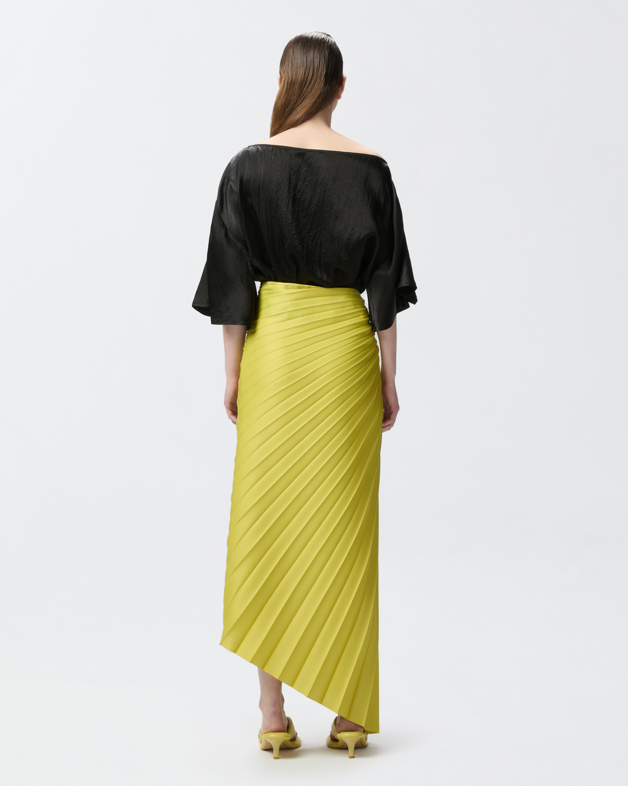 Back Satin Dry Georgette Blouse｜Greed International